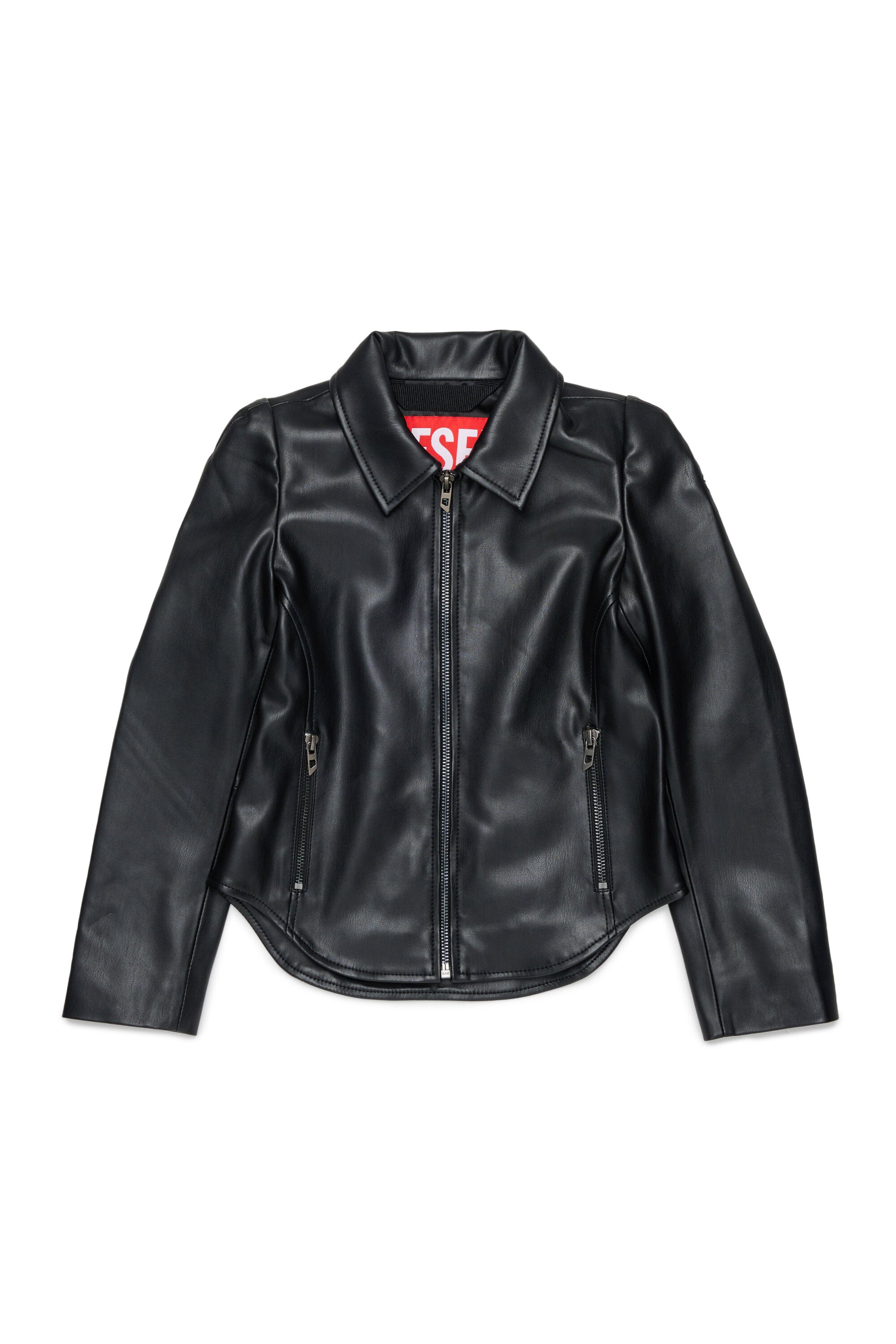Cazadora biker de tejido revestido