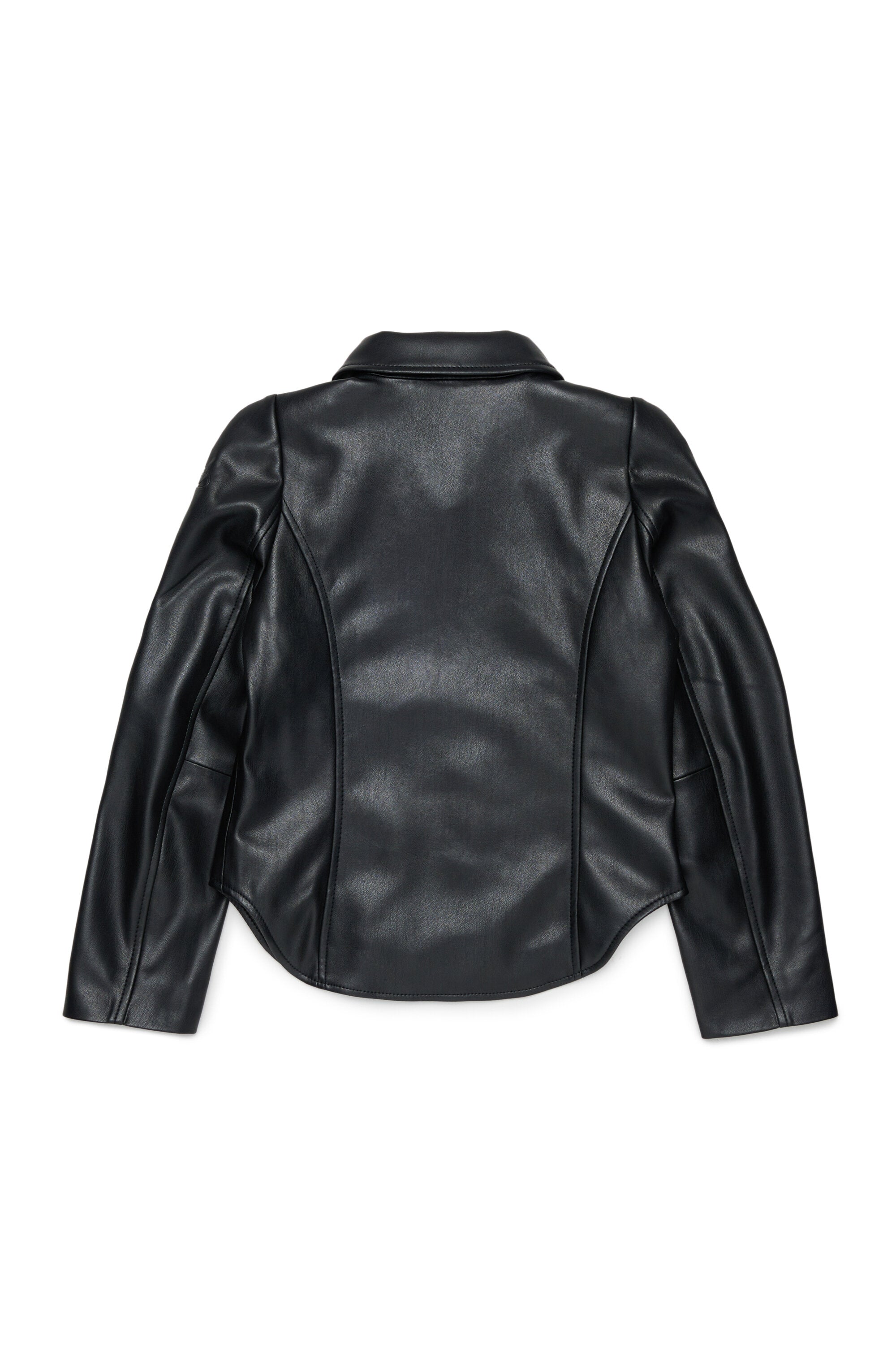 Cazadora biker de tejido revestido