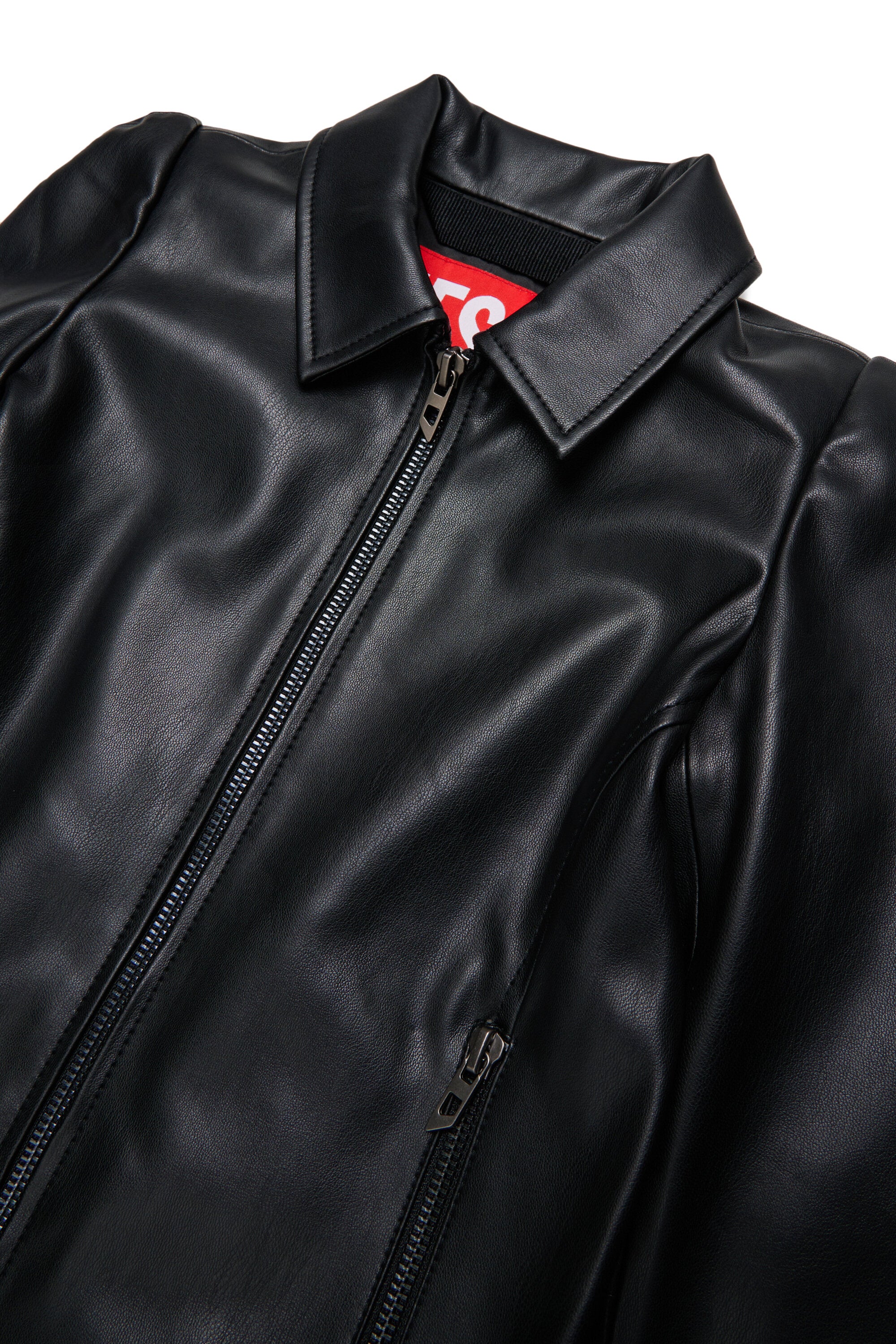 Cazadora biker de tejido revestido