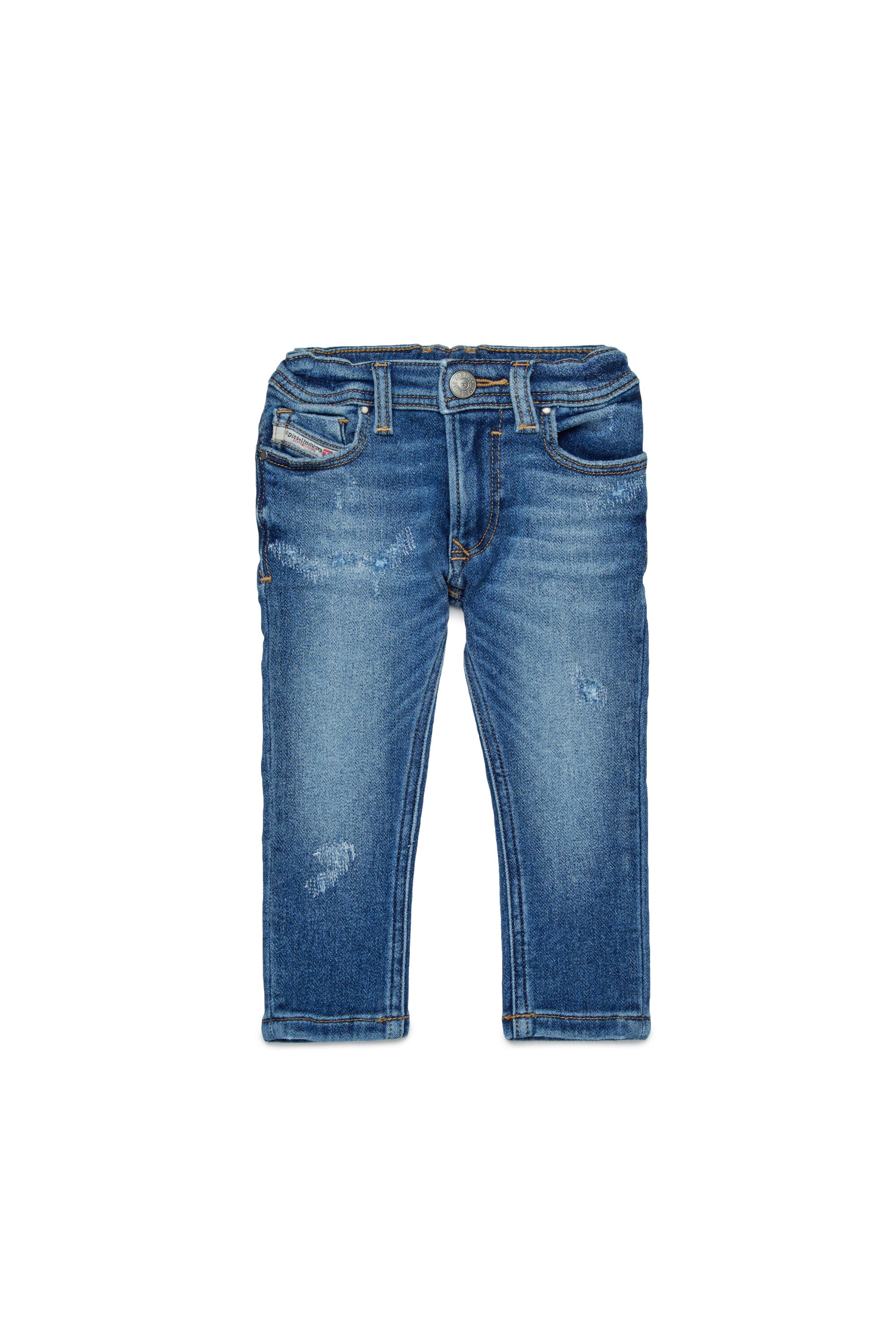 JoggJeans® skinny azul medio con abrasiones - D-Slinkie-B