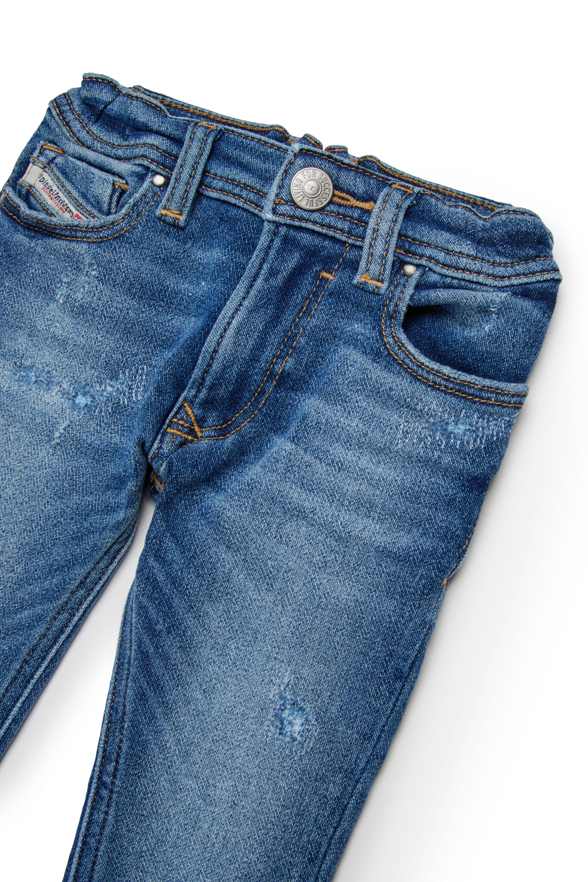 JoggJeans® skinny azul medio con abrasiones - D-Slinkie-B