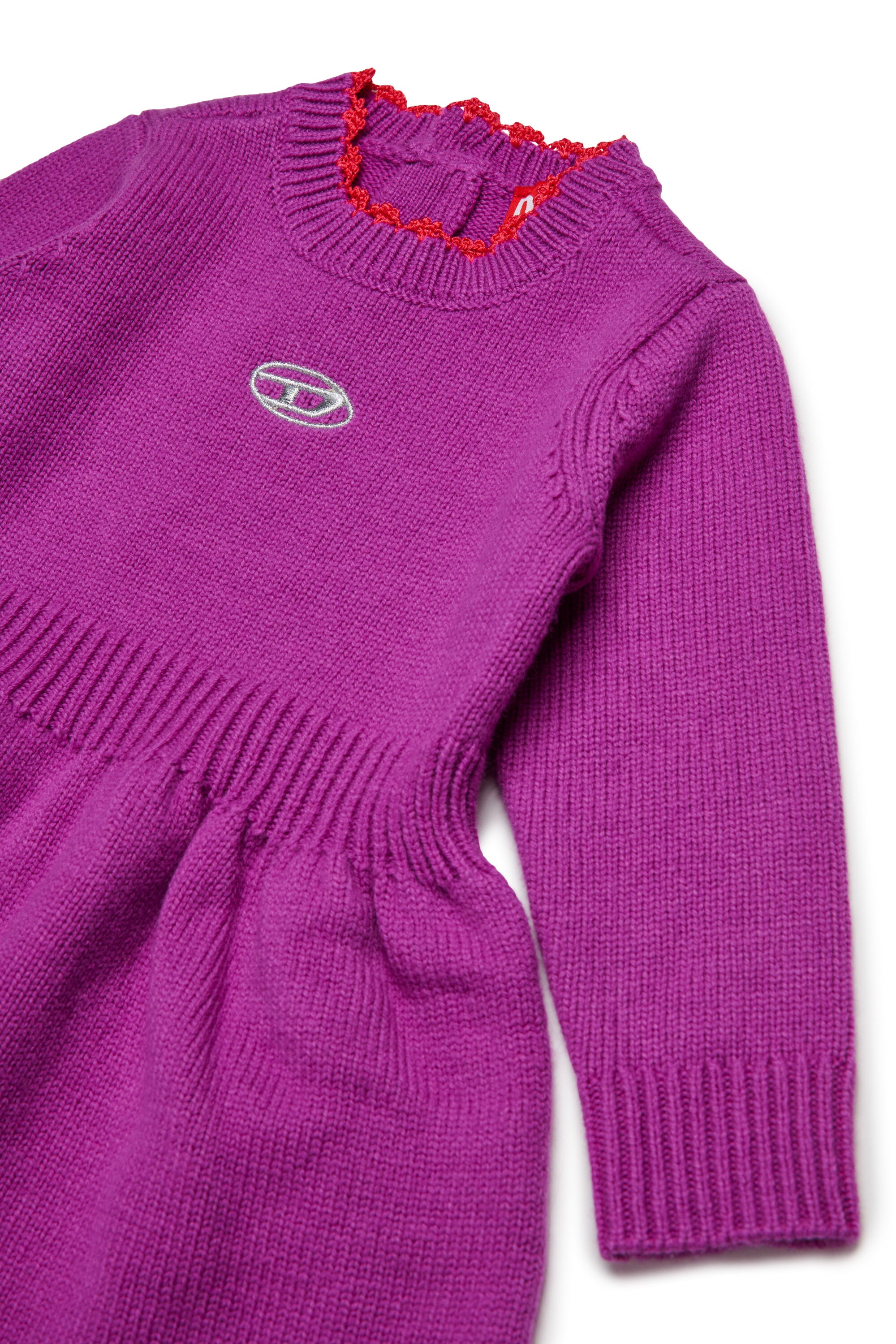 Vestido midi en mezcla de cachemira con logotipo D ovalado