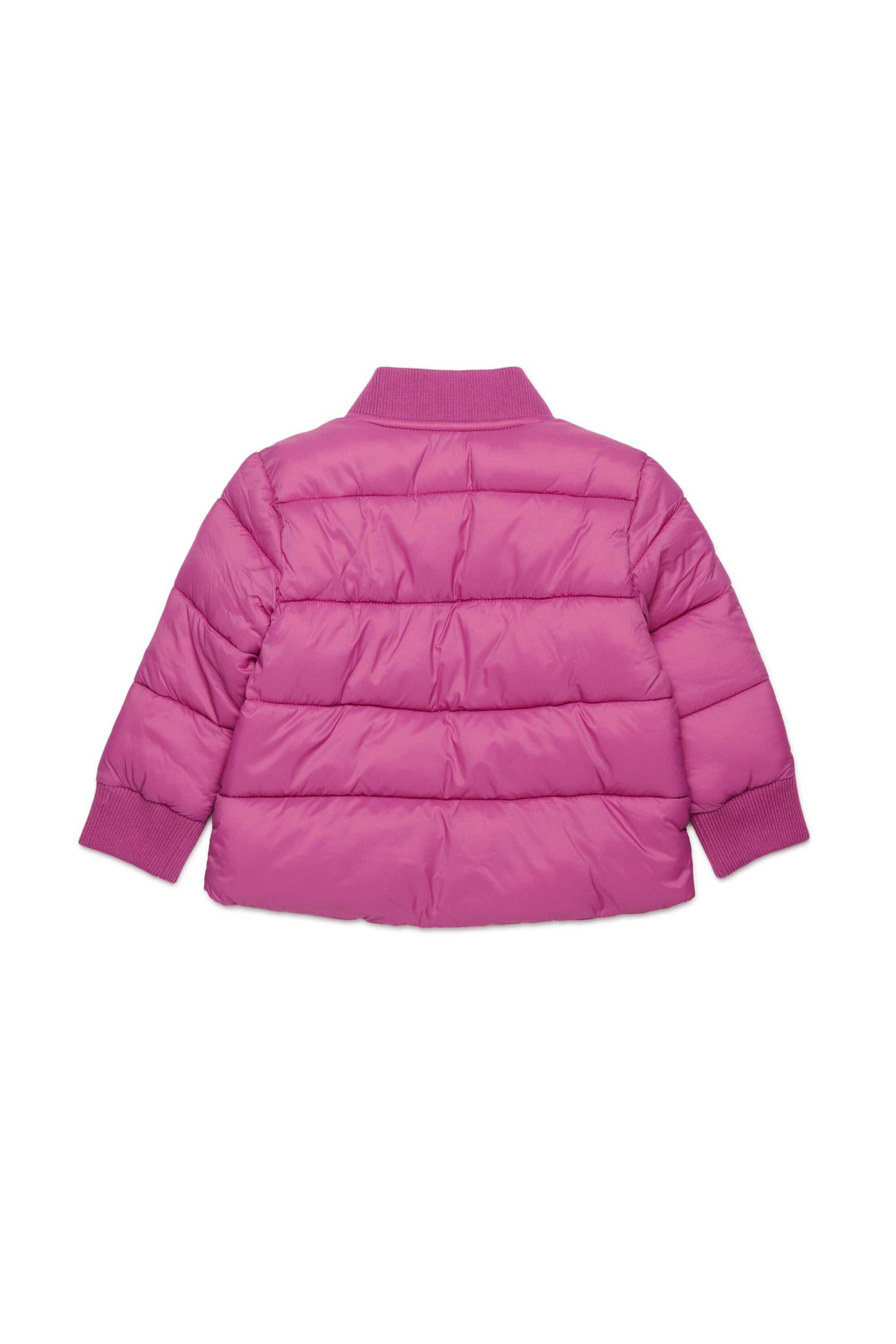 Short padded jacket with patch Oval D