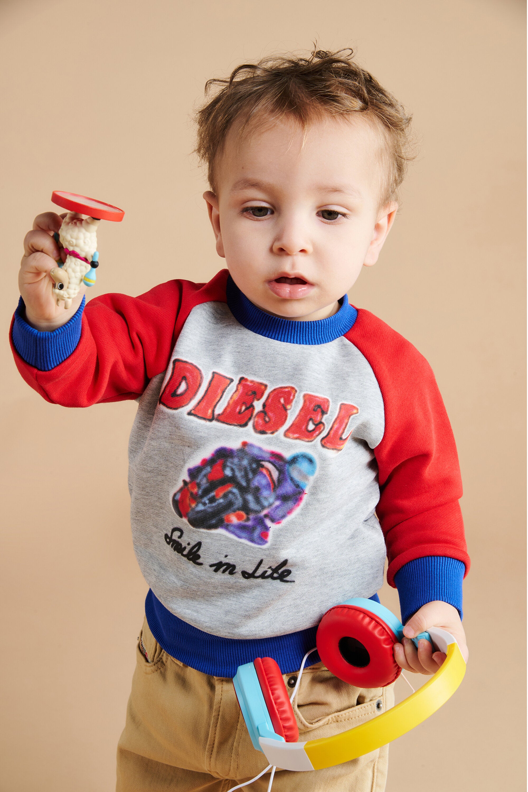 Sudadera de cuello redondo de bloques de colores con gráficos Racing