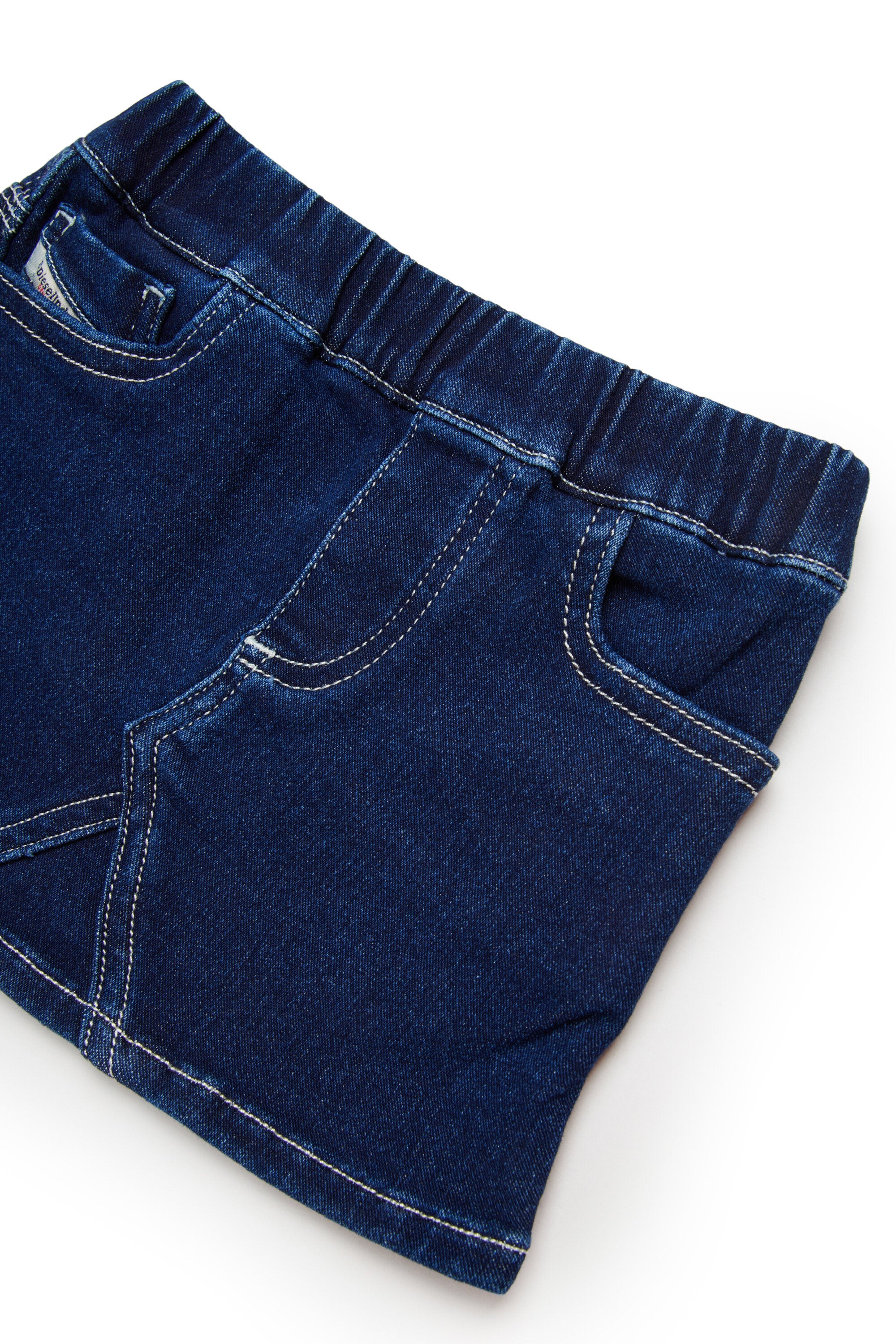 Falda vaquera con logo