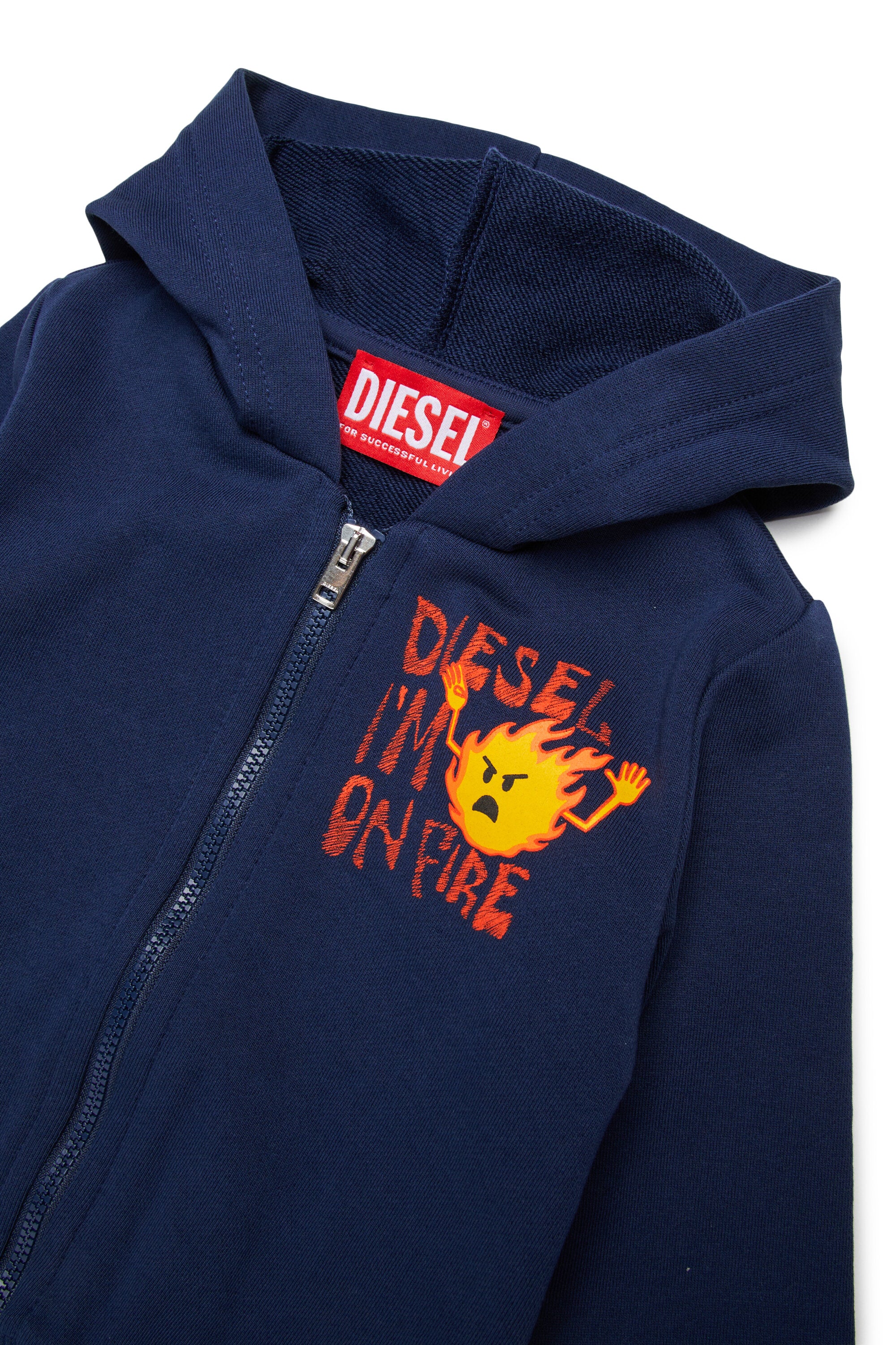 Zip-up sweatshirt with logo on the chest