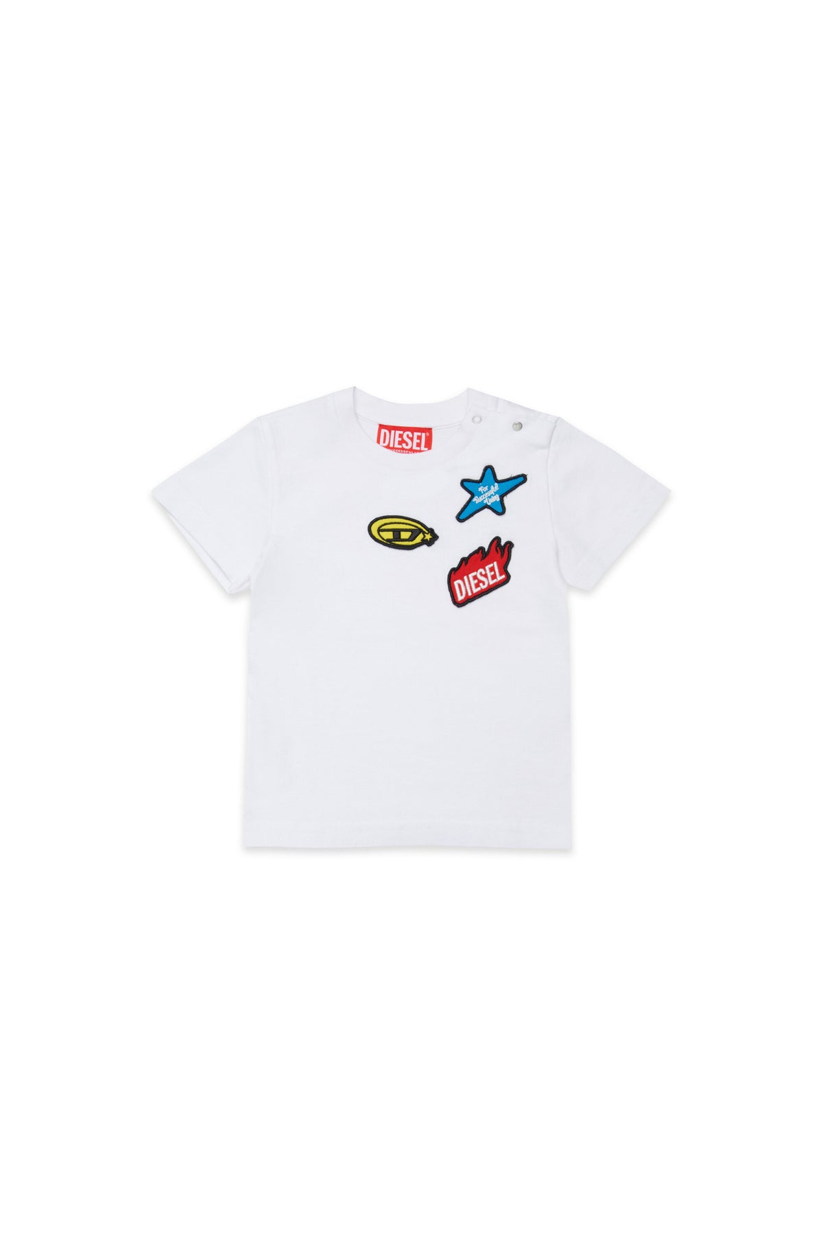 Camiseta con parches de colores