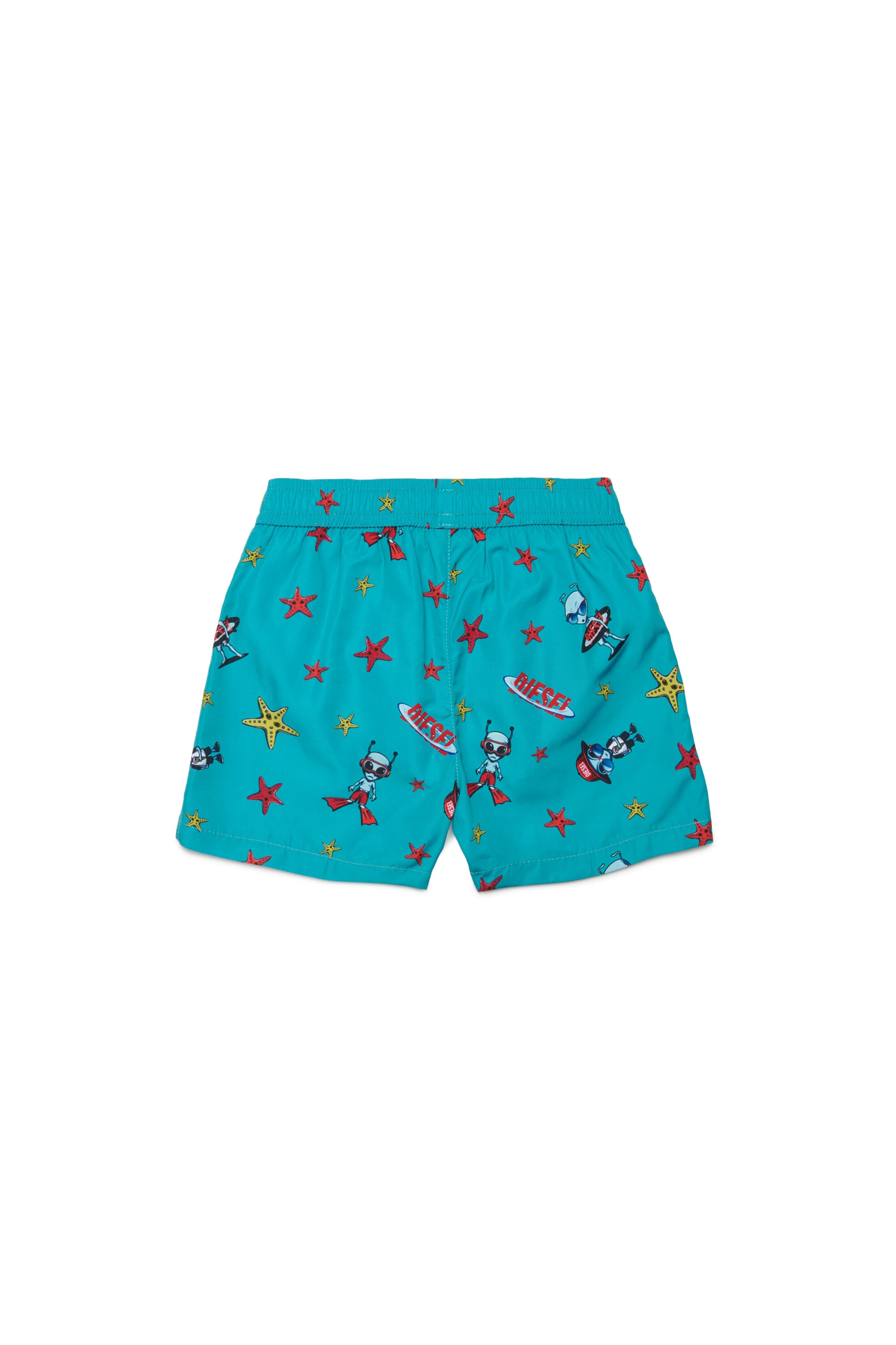 Boxer swimsuit with abstract print