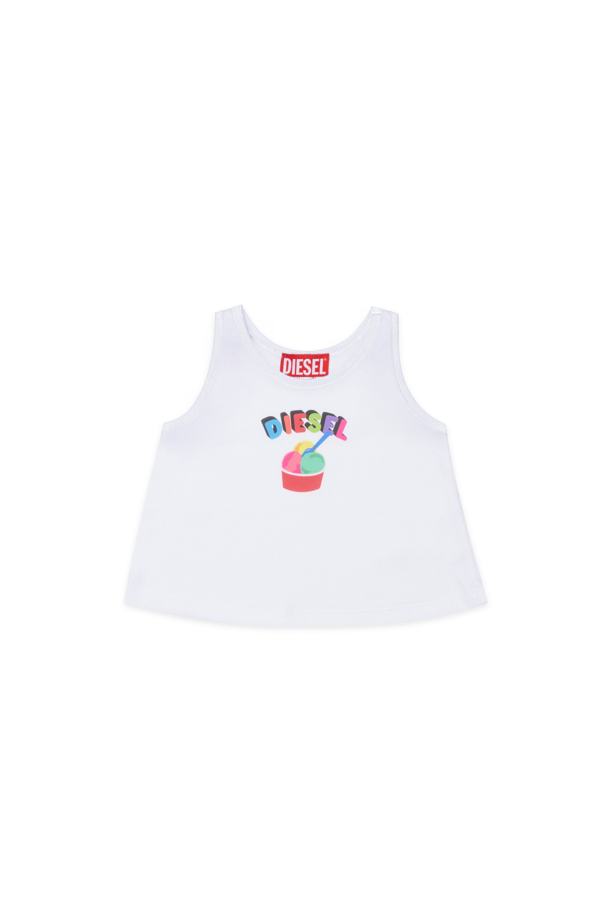 Sleeveless T-shirt with logo