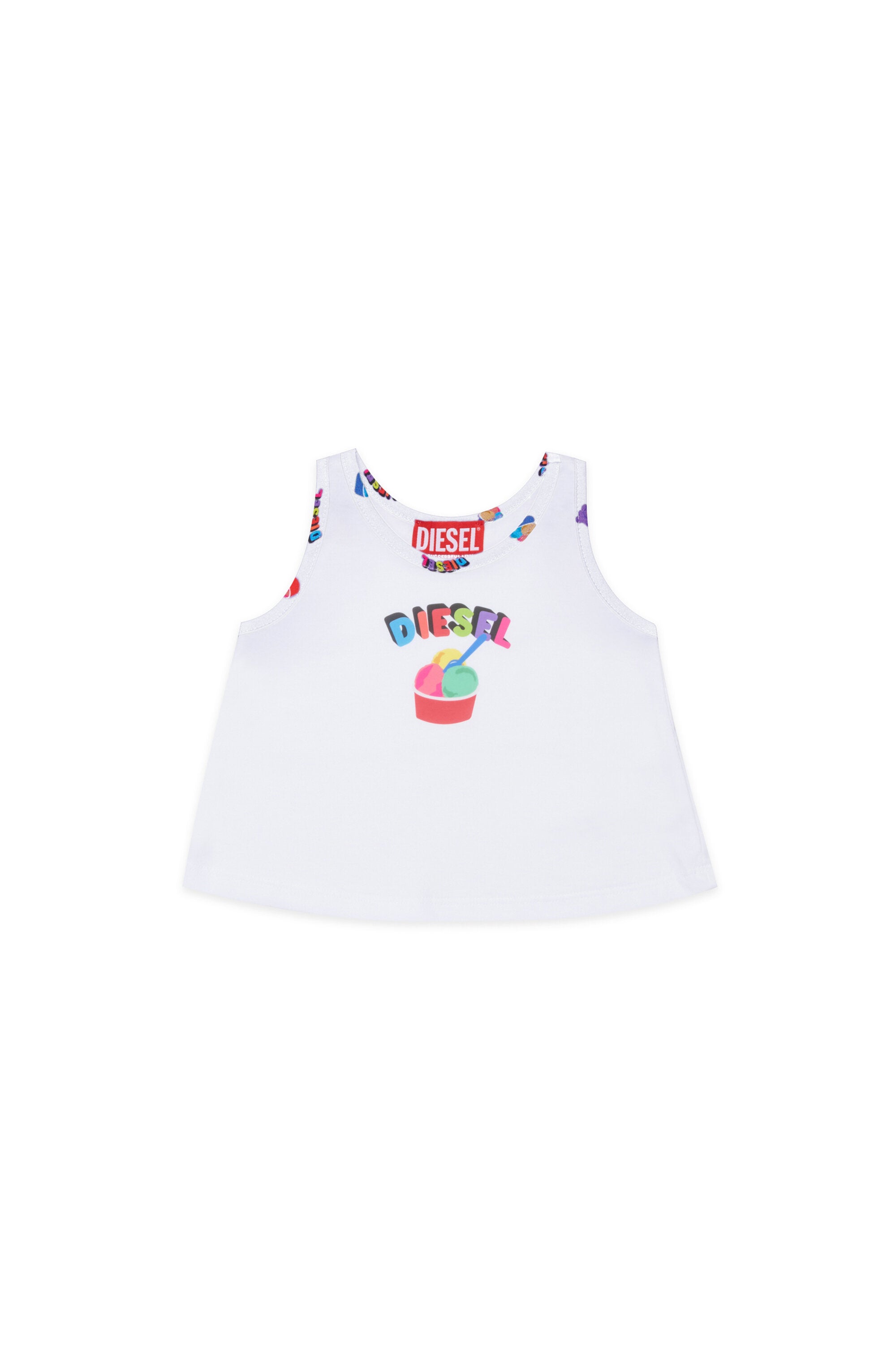 Sleeveless T-shirt with logo
