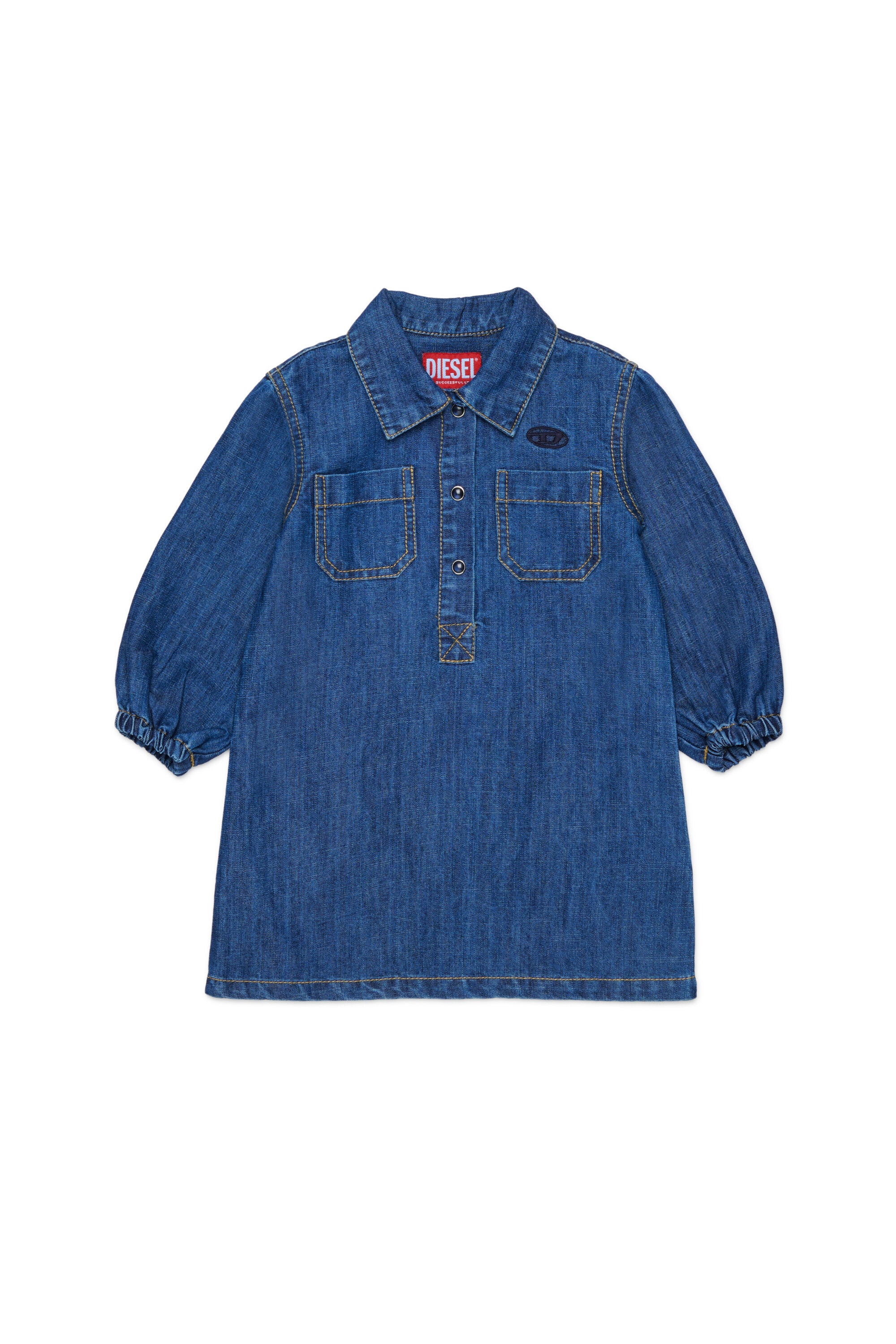 Denim dress with logo