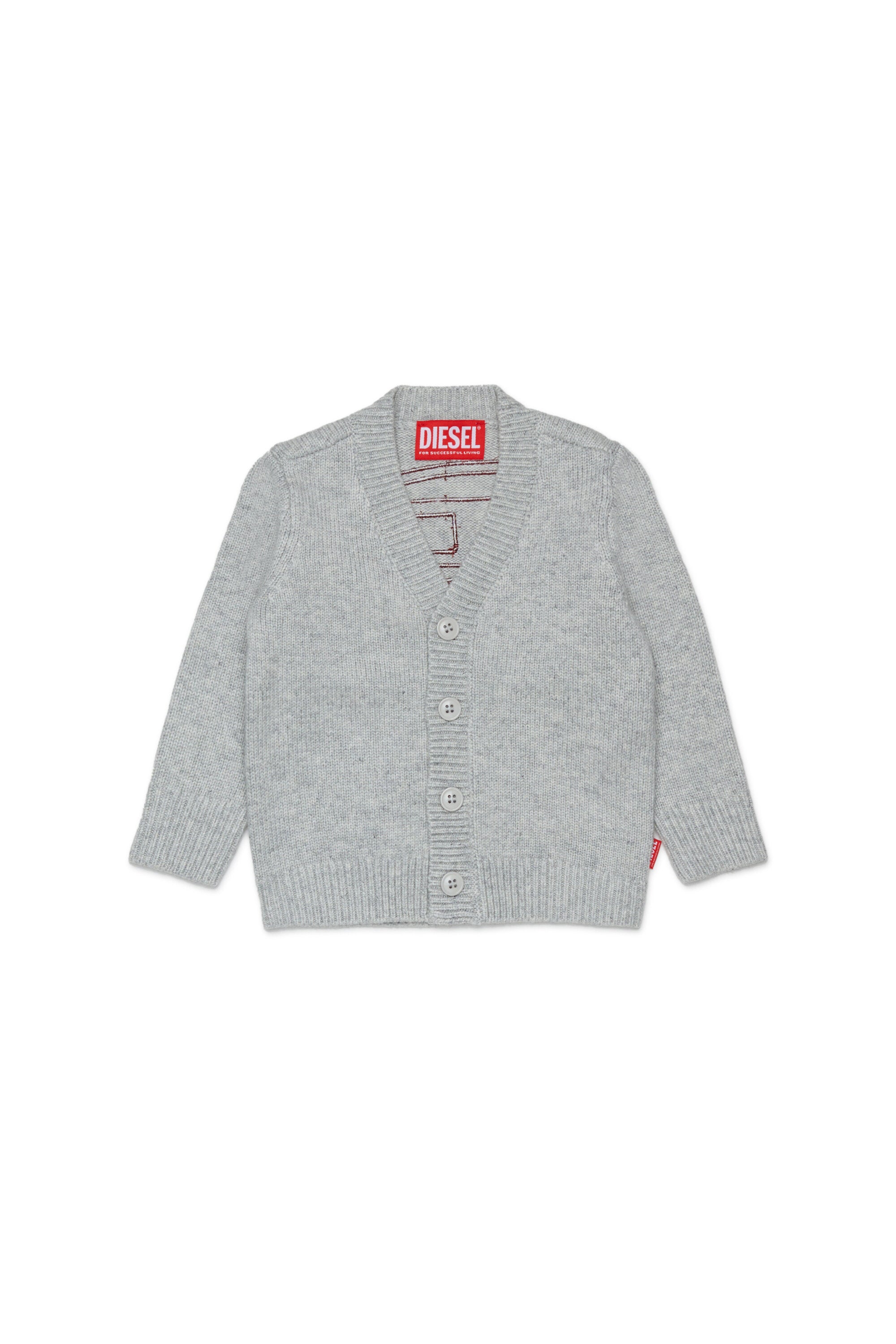 Cardigan with logo on the back