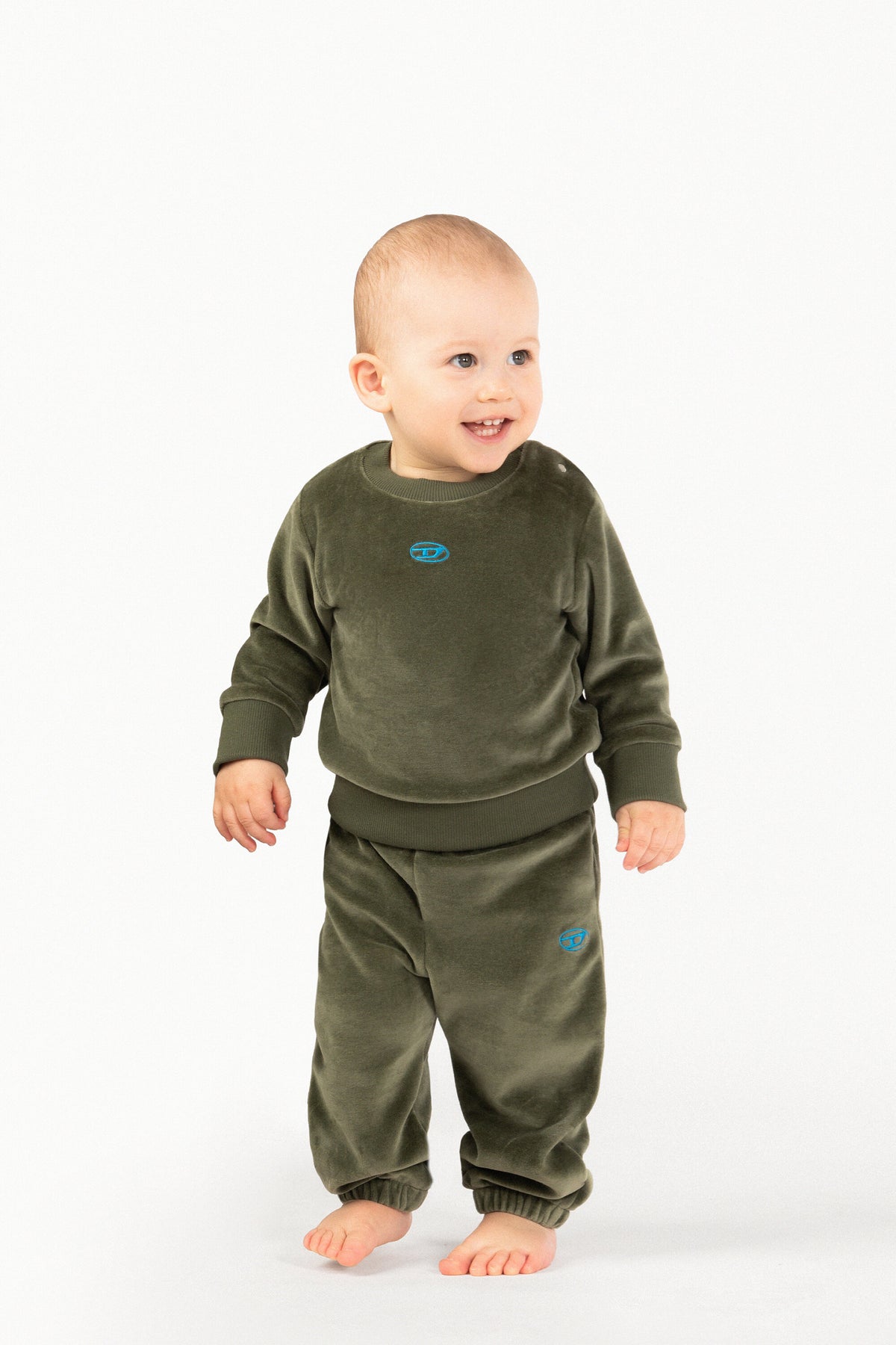 Velour pants with logo