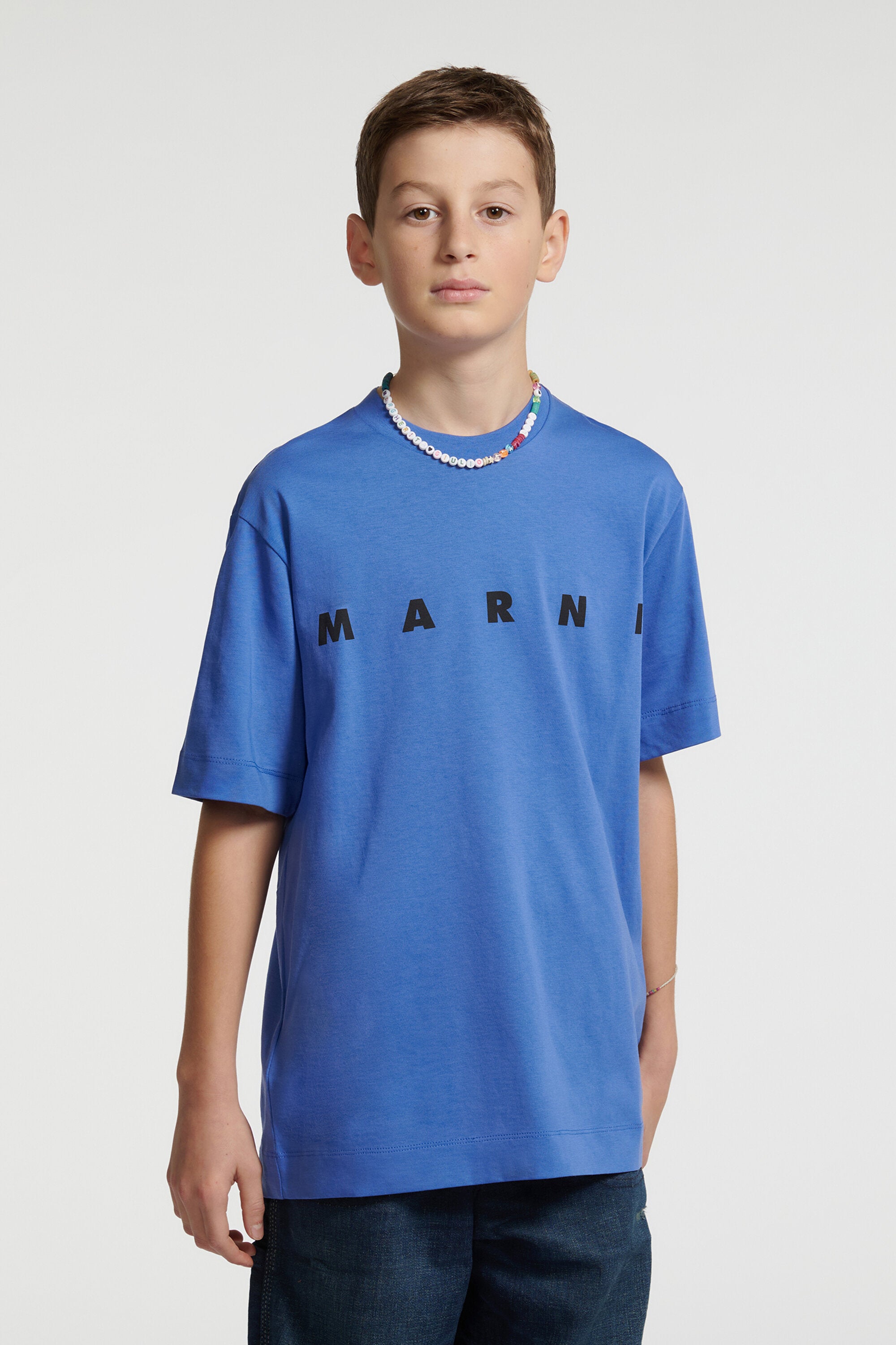 MARNI キッズ 2025 ネイビー ロゴ Tシャツ 14Y MARNI（マルニ） Tシャツ 半袖 MARNI KIDS マルニキッズ 大人も着用