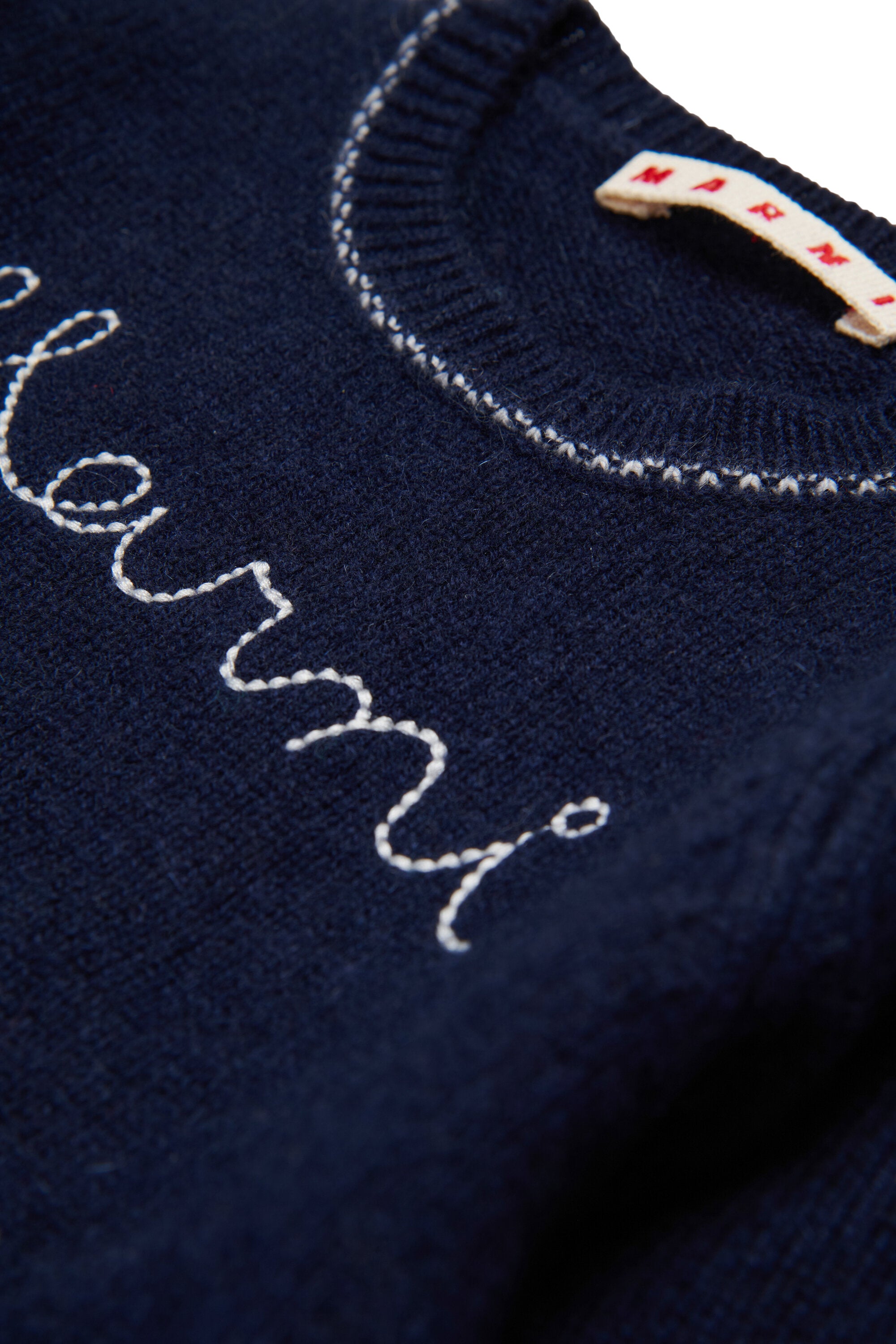 Jersey de cuello redondo en mezcla de lana y cachemira