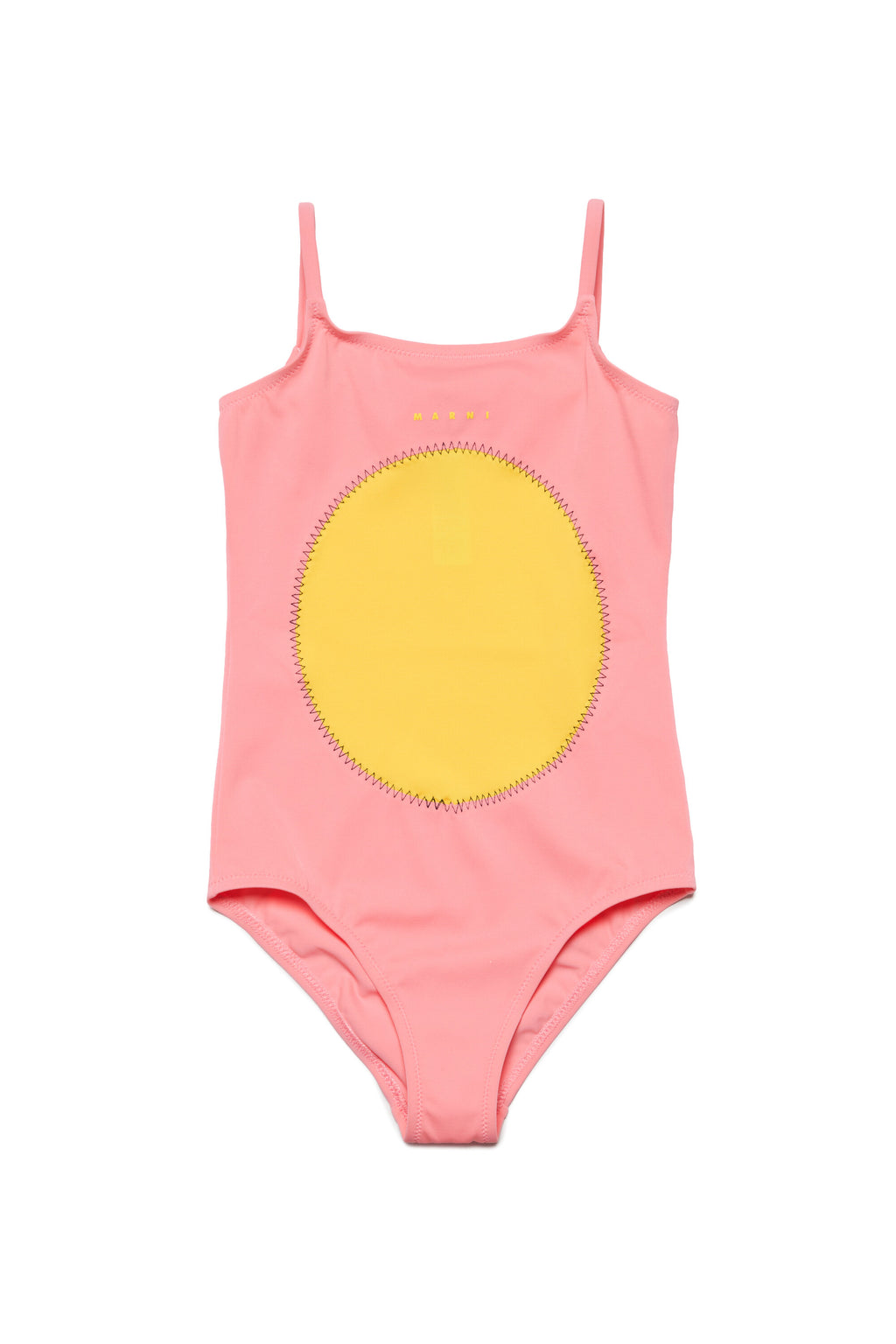 Lycra one-piece swimsuit with circle graphic