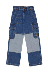Two-color cargo jeans