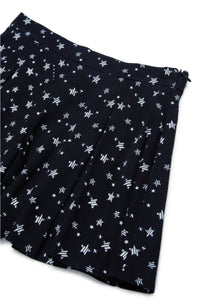 Trouser-skirt in all-over Stardust crepe fabric