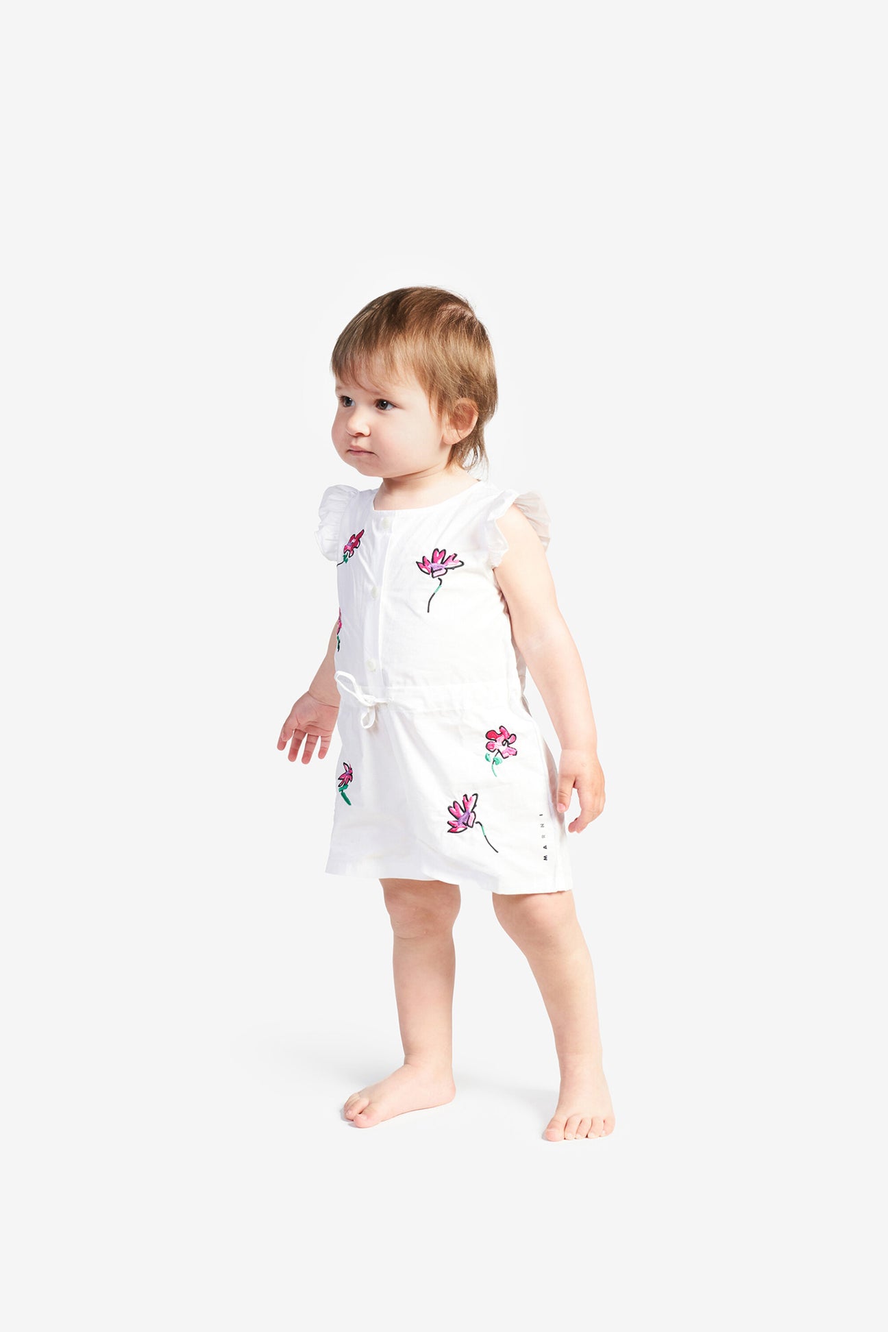Short jumpsuit with embroidered flowers 