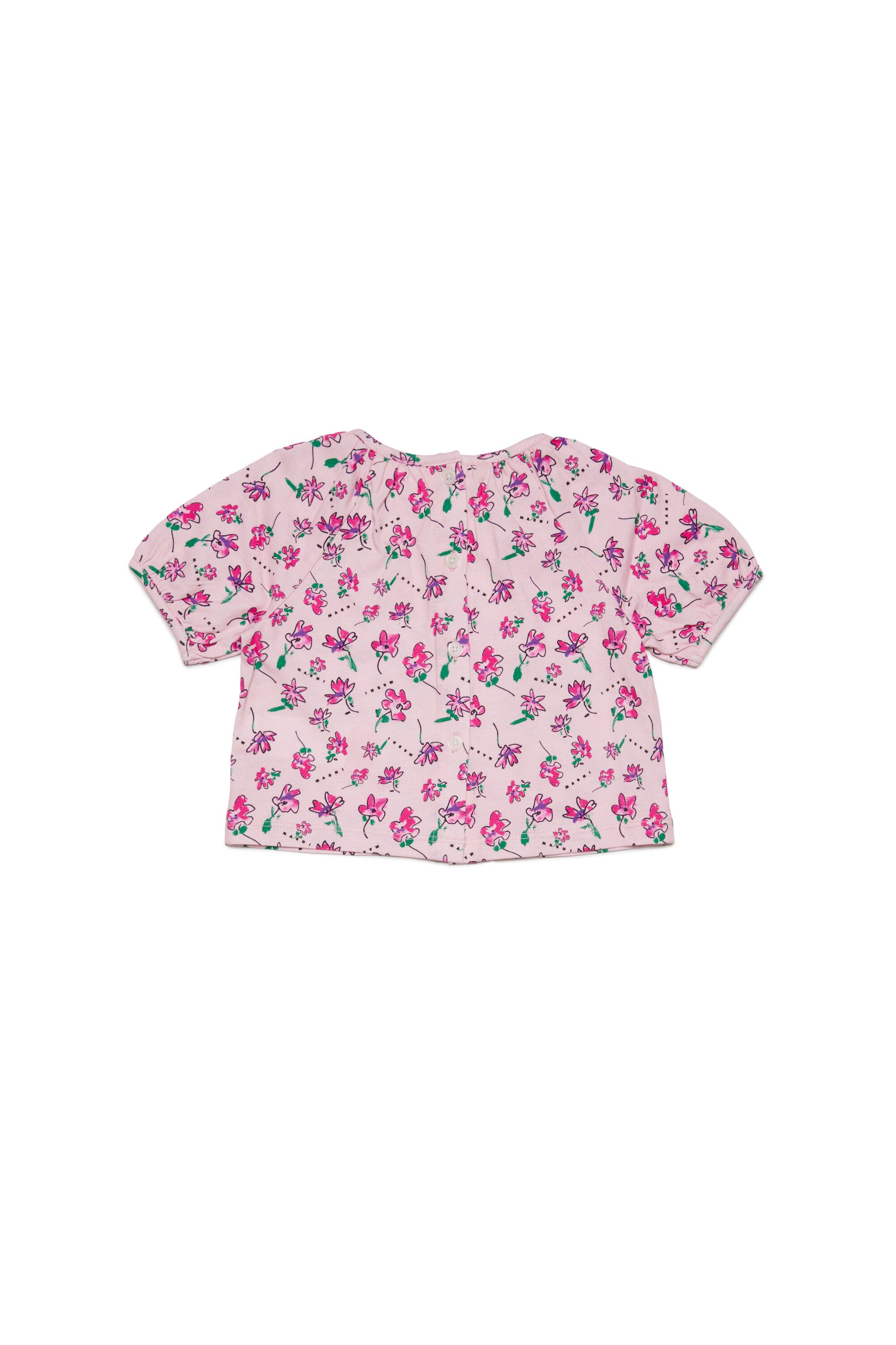 Pink Flowers allover poplin shirt