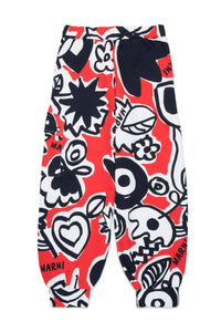 All-over Blossom fleece trousers