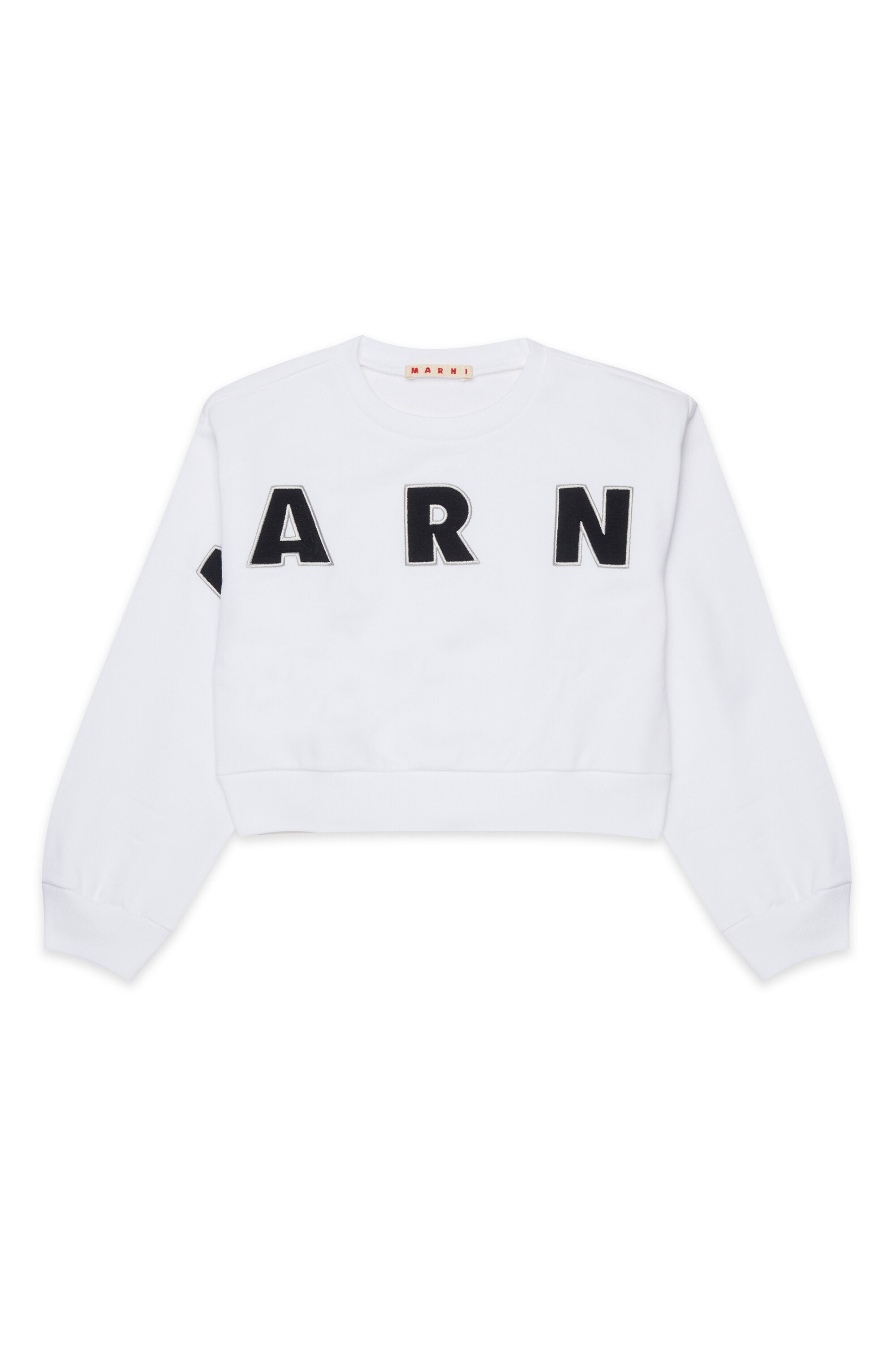 Sudadera de cuello redondo con logo MARNI Patch bordado.