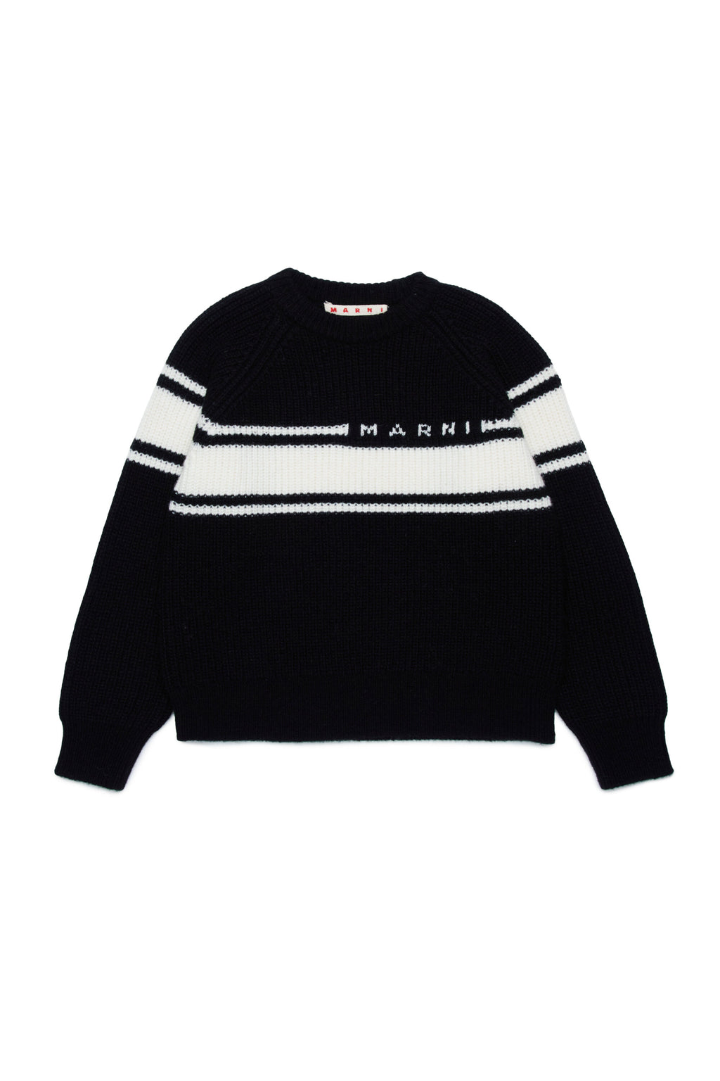 Wool-blend pullover with stripes