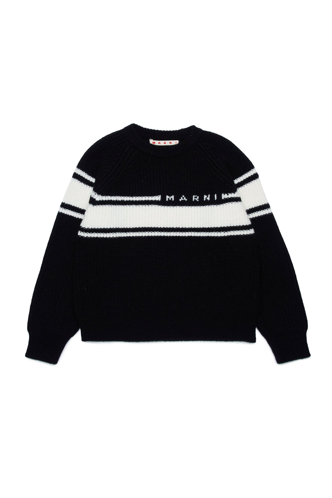 Wool-blend pullover with stripes 