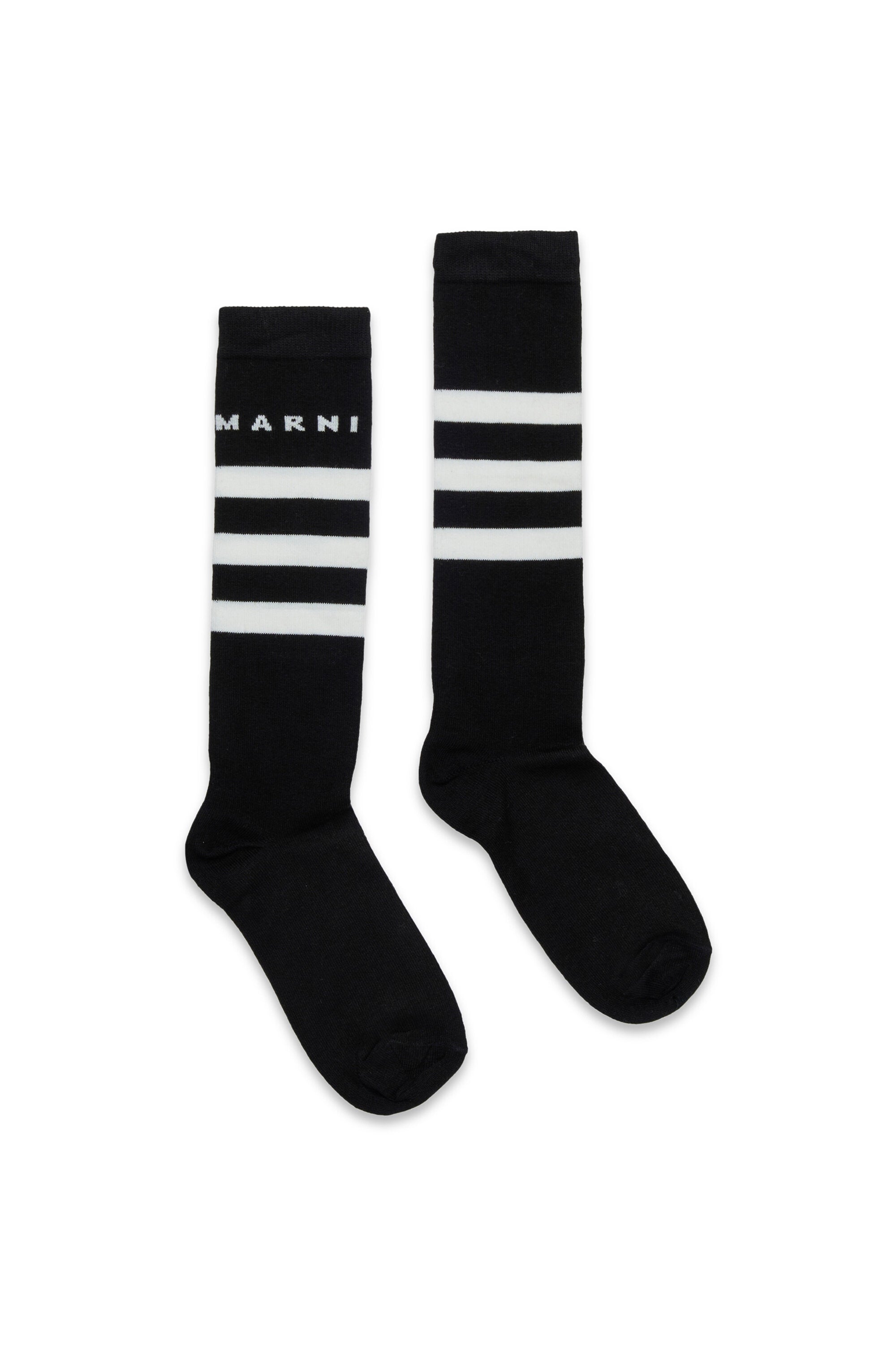 Striped cotton-blend socks