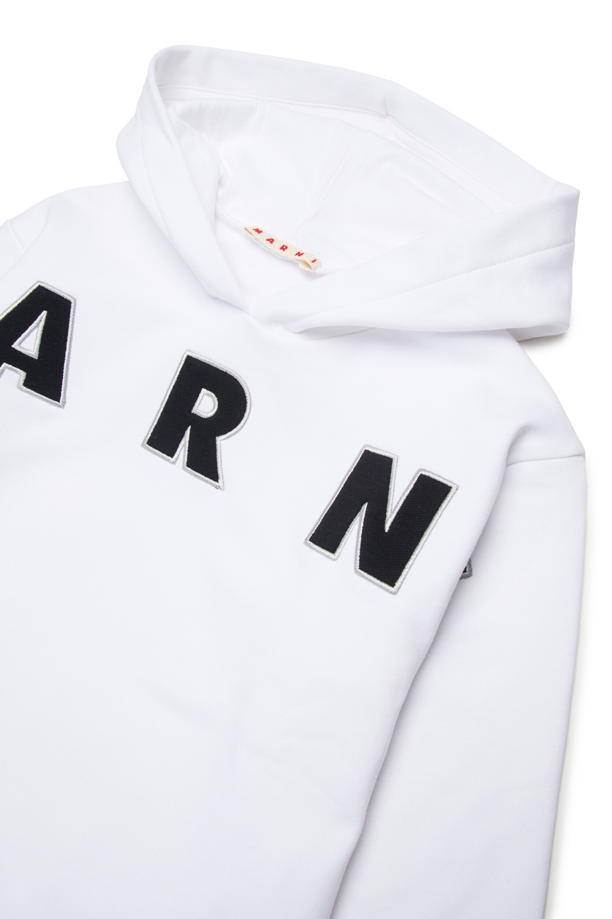 Hooded sweatshirt with embroidered Marni patch logo
