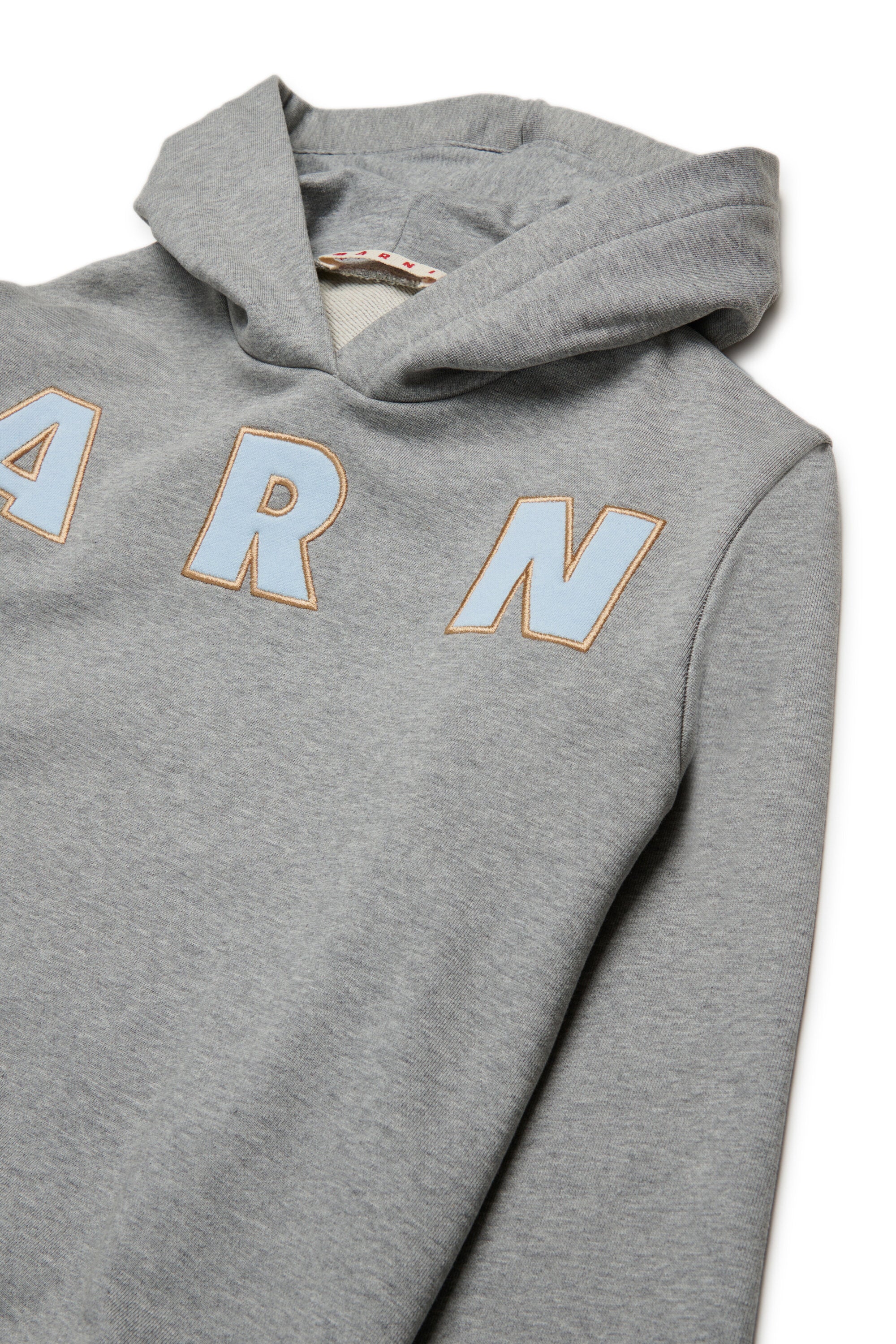 Hooded sweatshirt with embroidered Marni patch logo