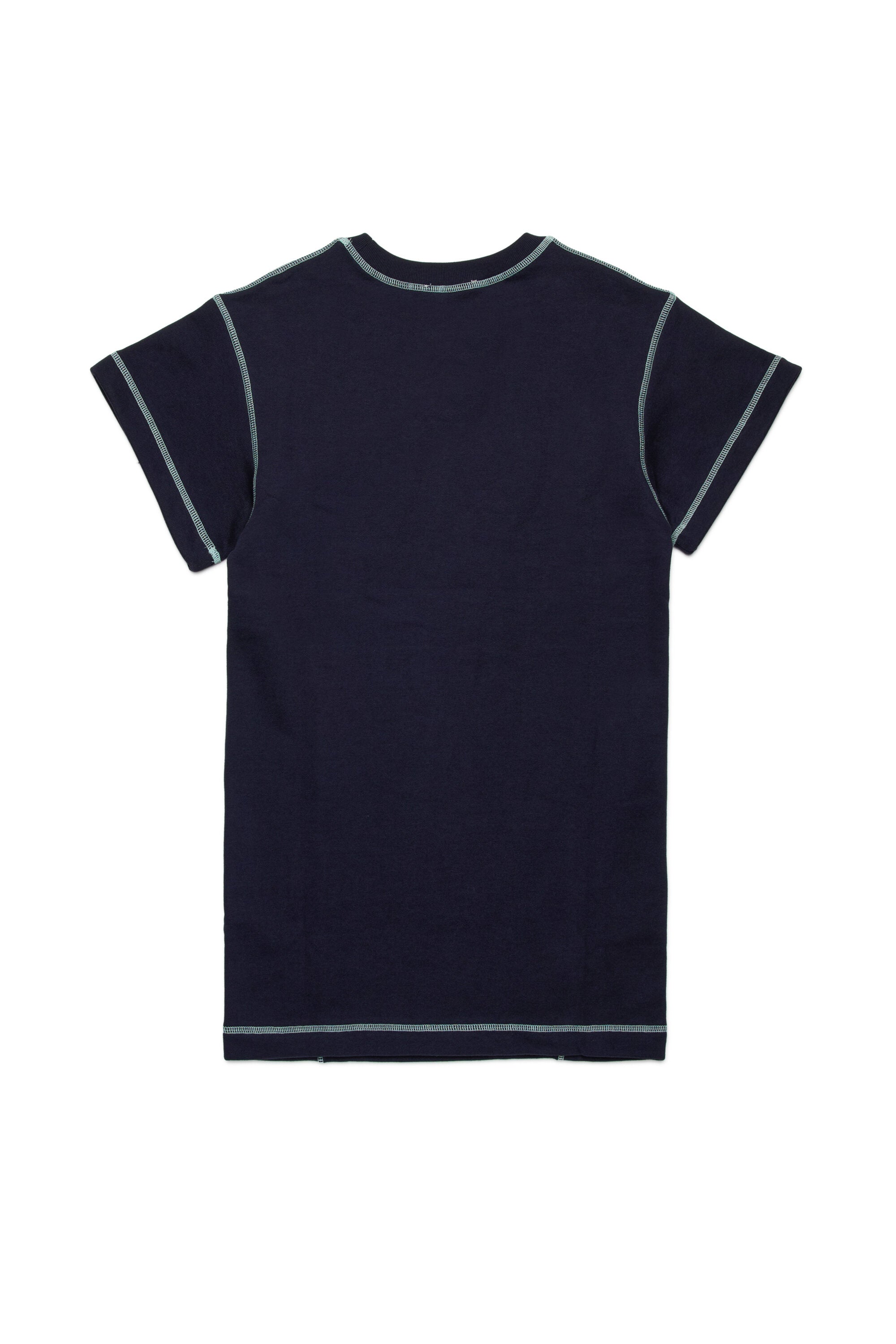 Vestido de felpa con costuras en contraste