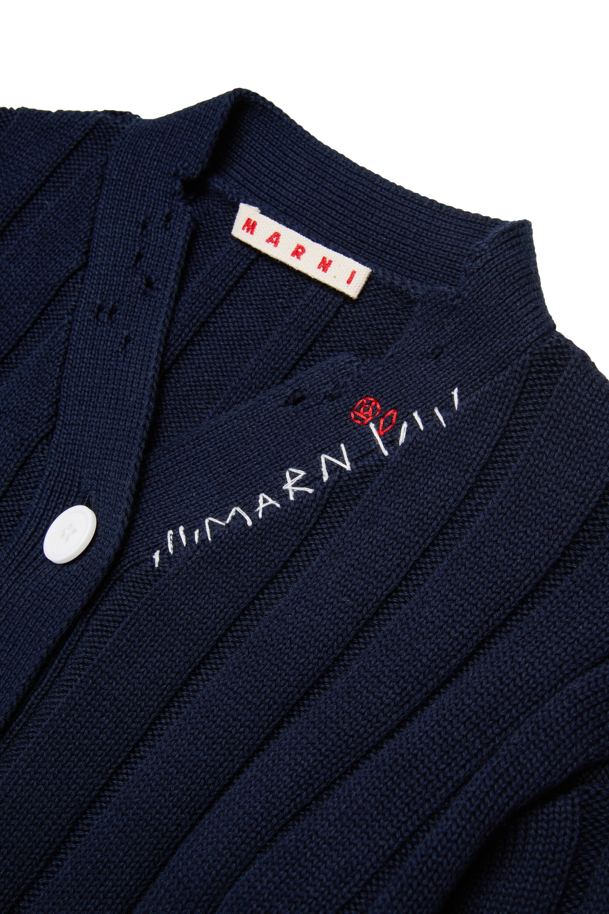 Marni girl's ribbed cardigan with rips | BRAVE KID
