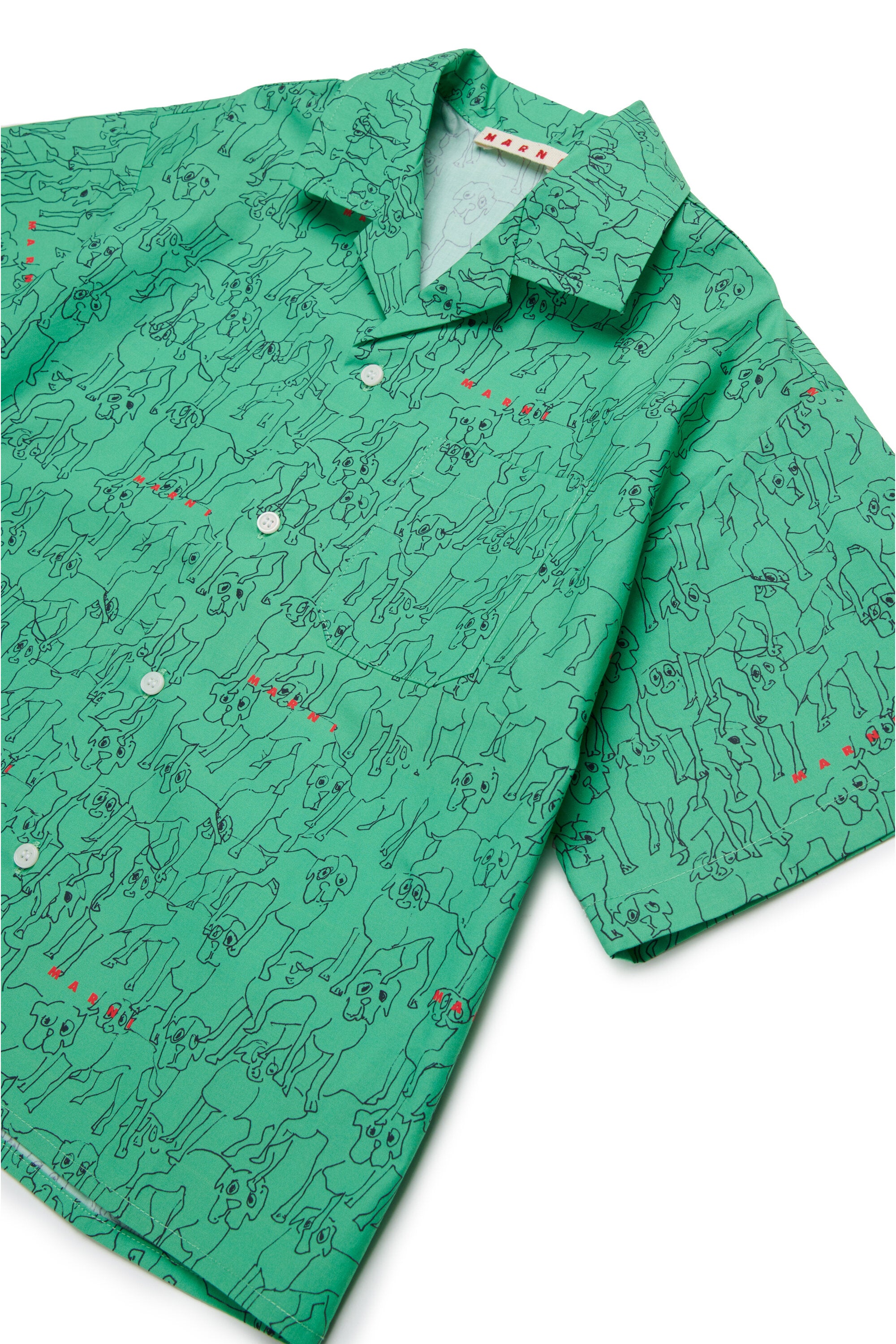 Camisa de bolos en popelín allover Joy