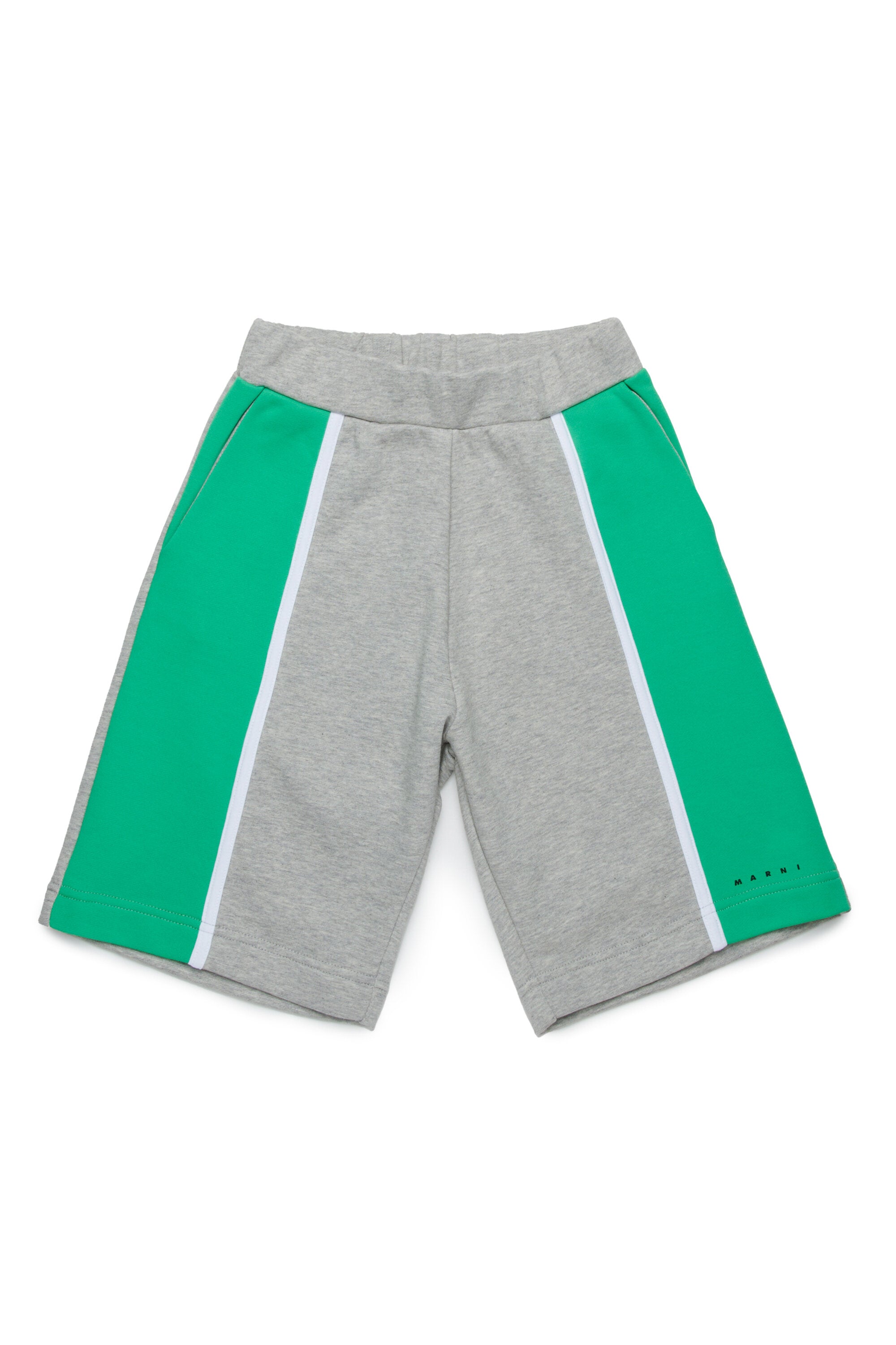 Fleece shorts with colorblock details