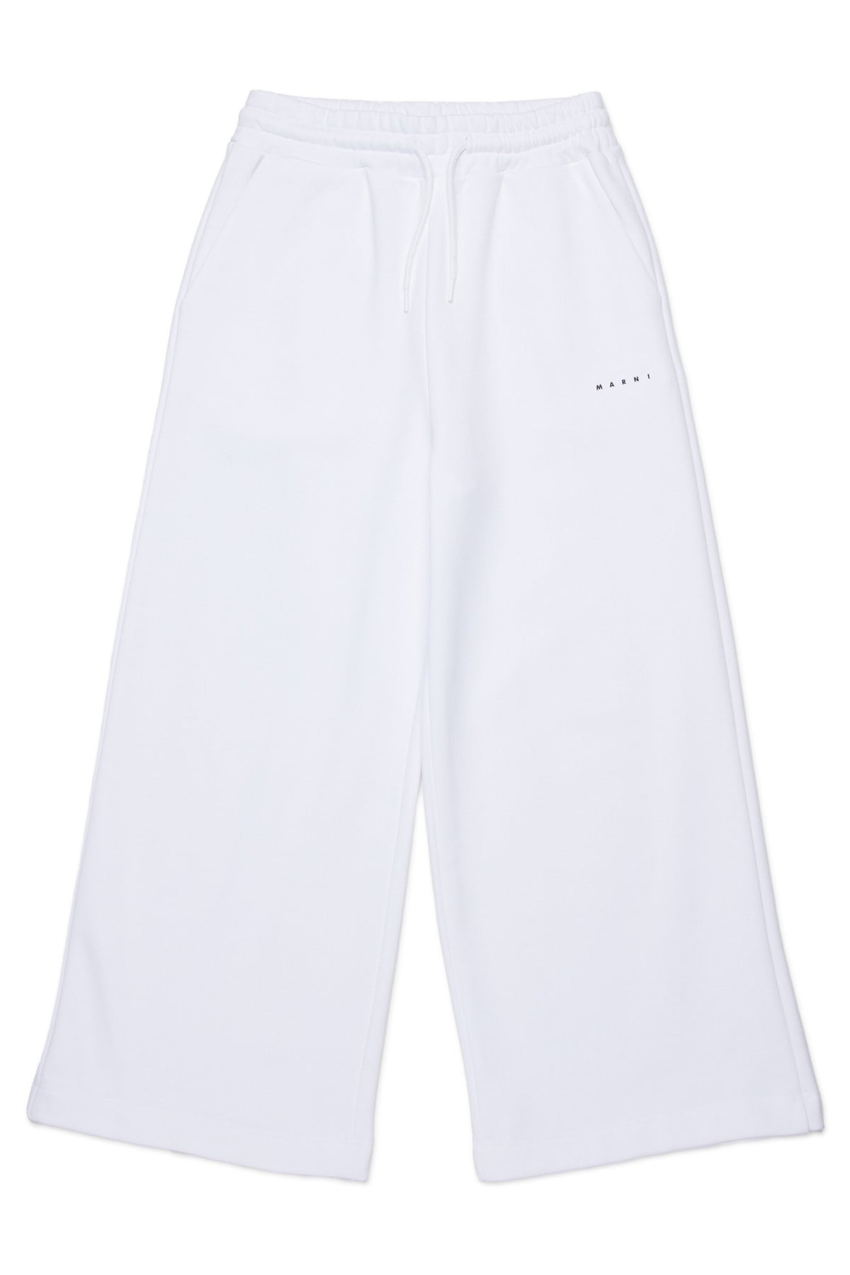 Branded fleece wide-leg pants