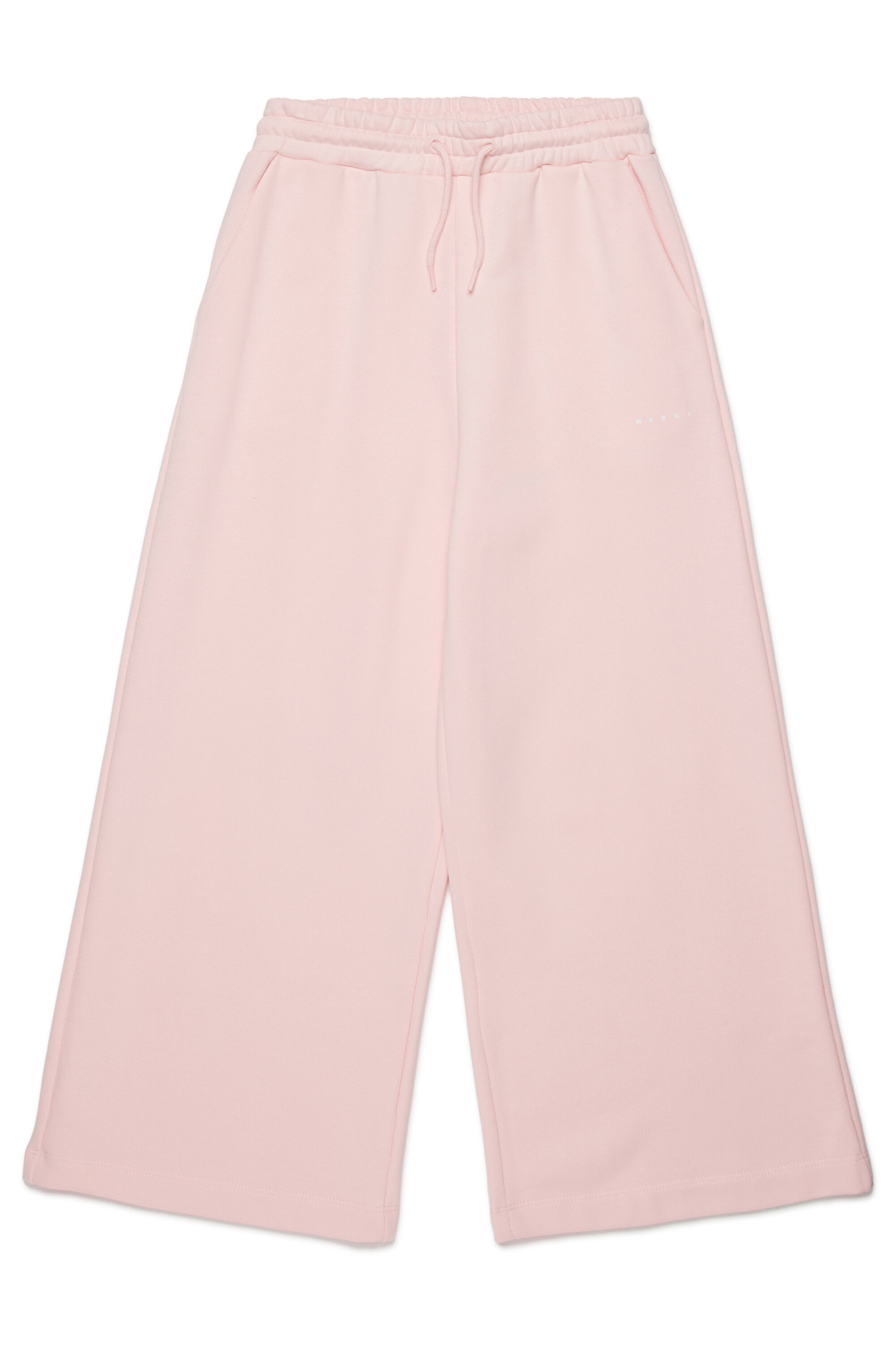 Branded fleece wide-leg pants
