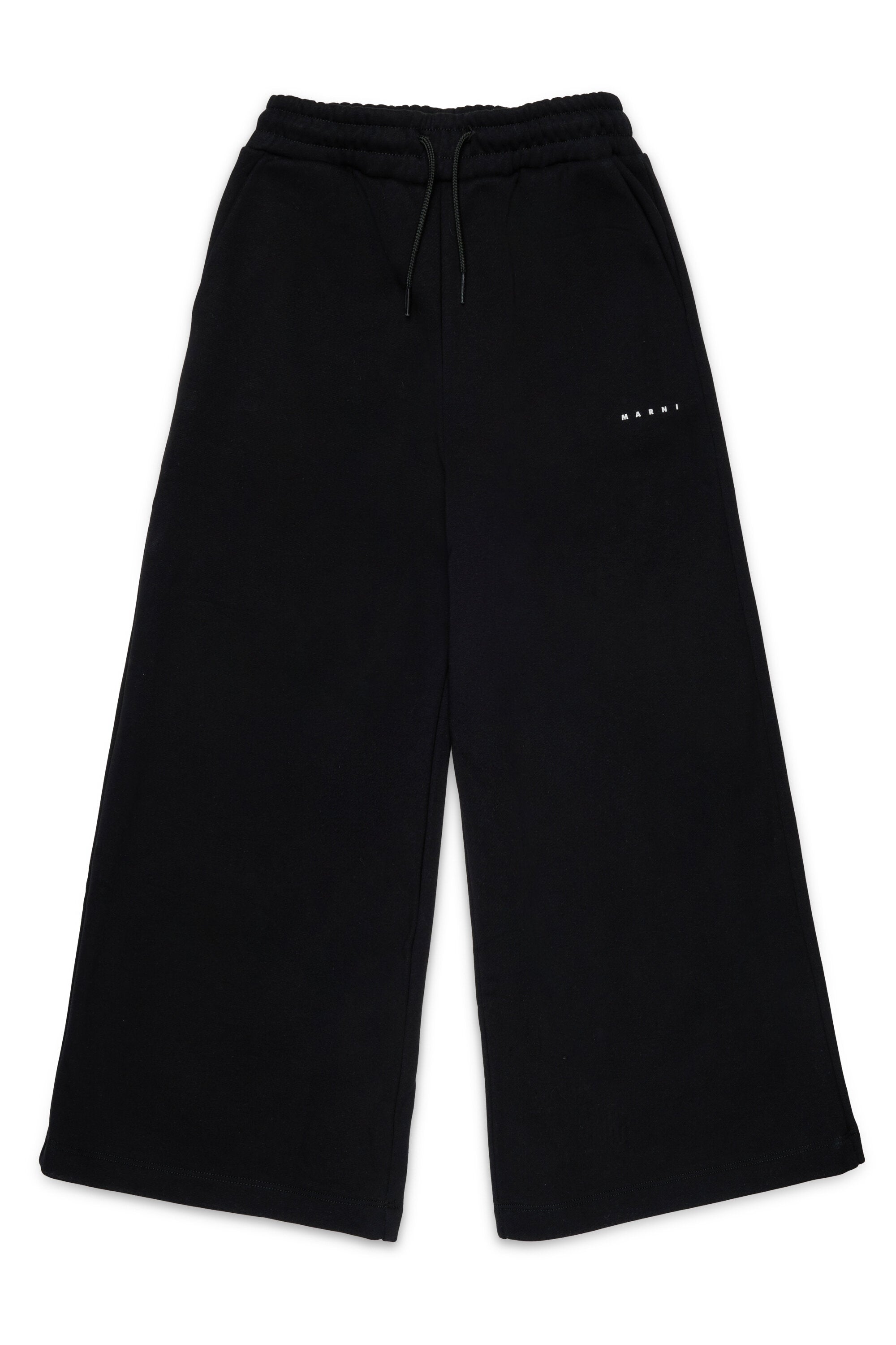 Branded fleece wide-leg pants