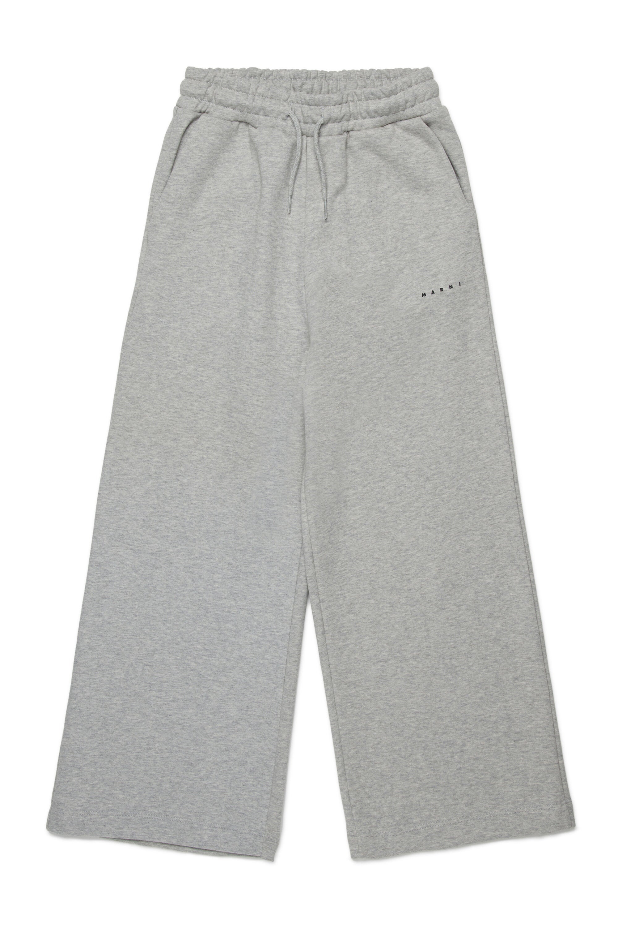 Branded fleece wide-leg pants