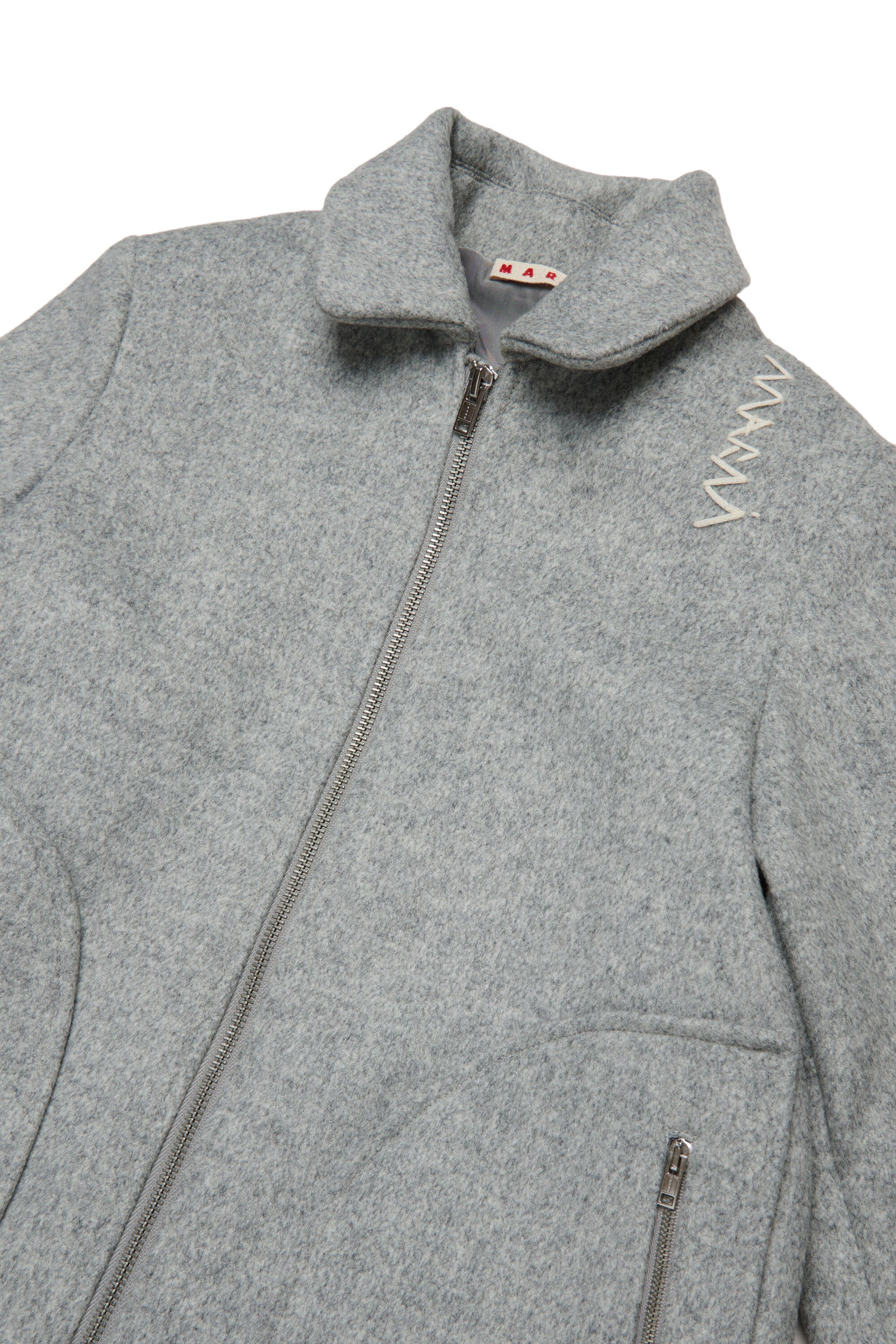 Abrigo largo de paño con logotipo