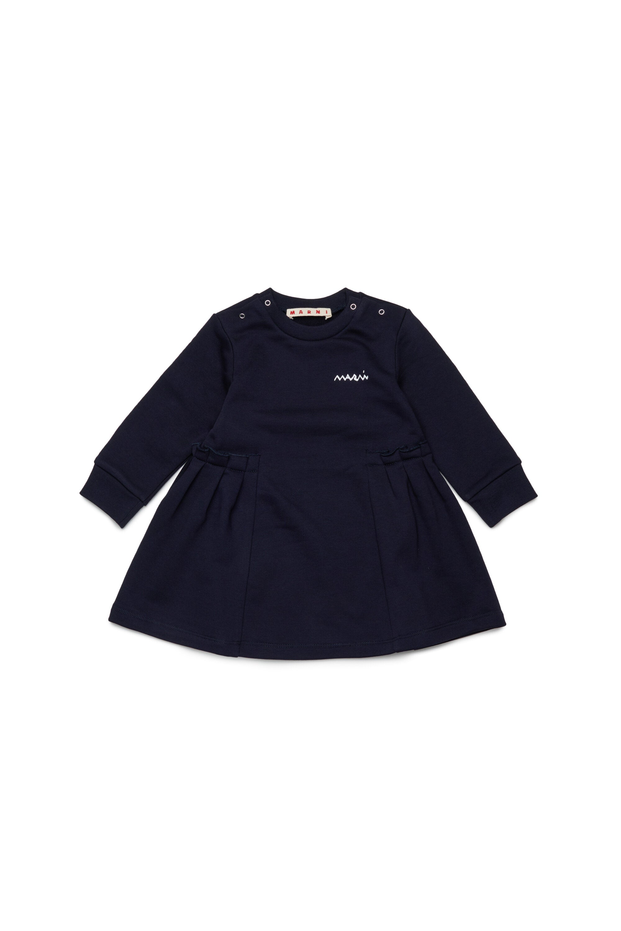 Vestido midi de felpa con volantes