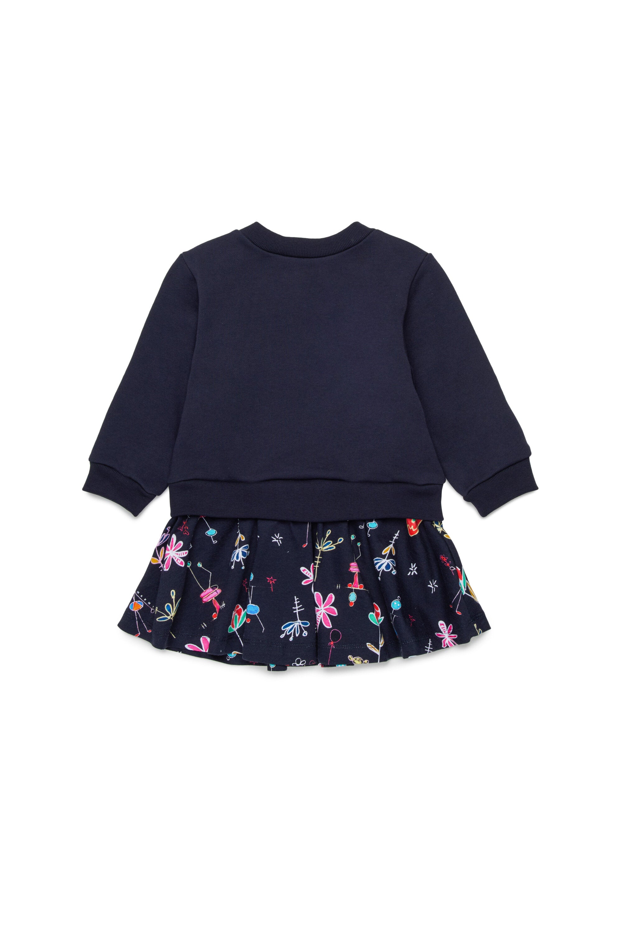 Vestido midi de felpa y jersey con gráfico de Nutcracker