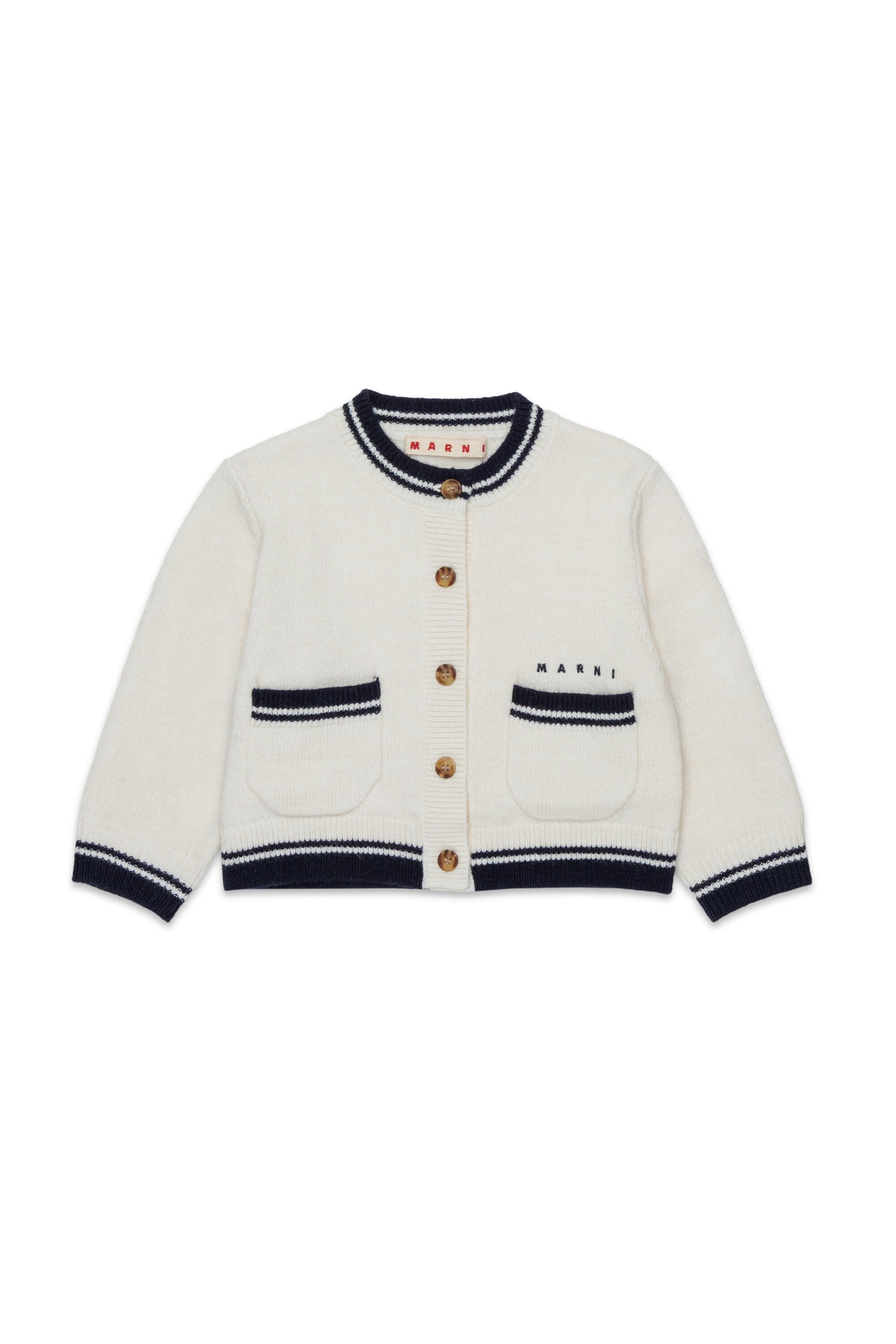 Cárdigan con bolsillos en mezcla de lana