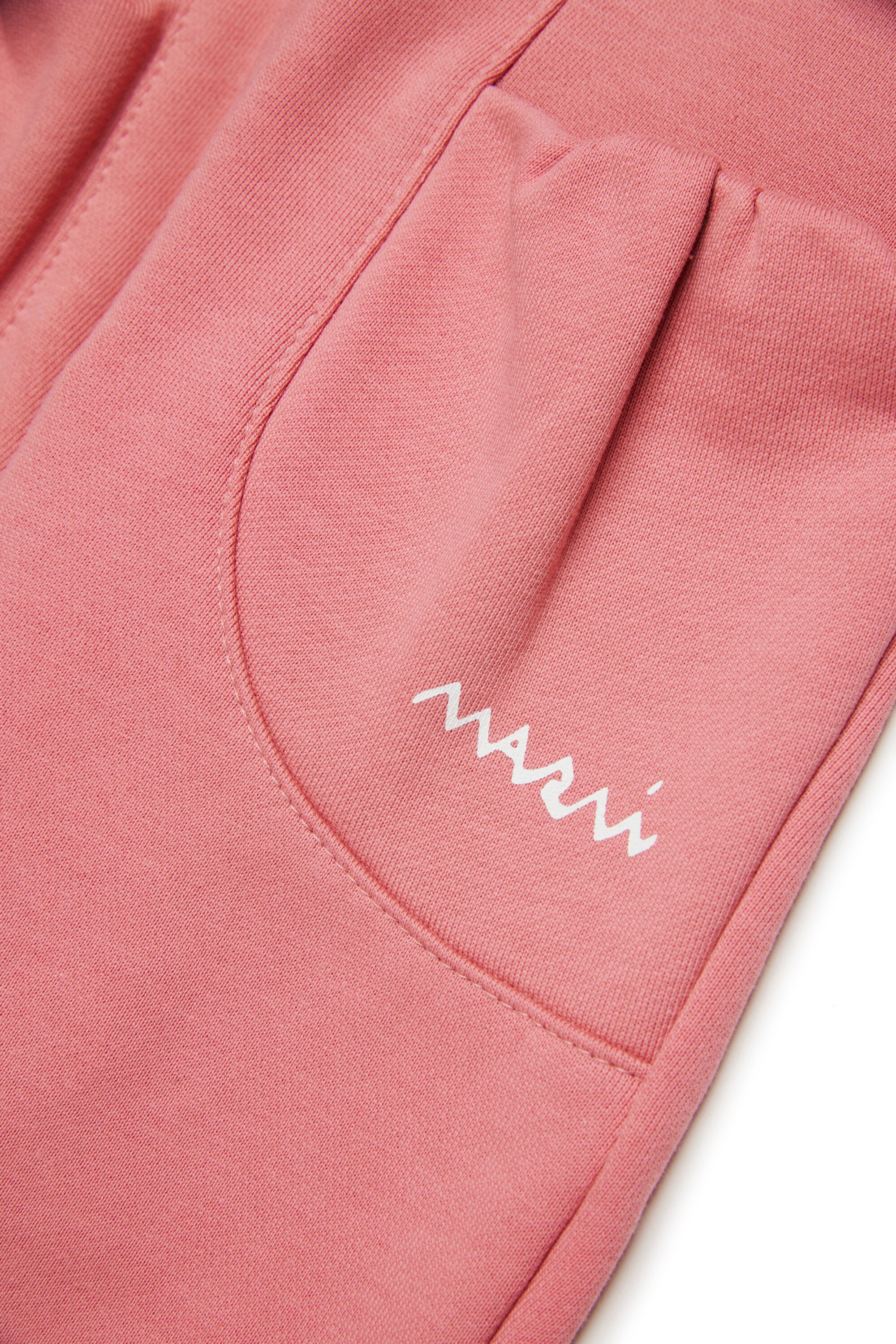 Fleece jogger pants with ruffled pockets