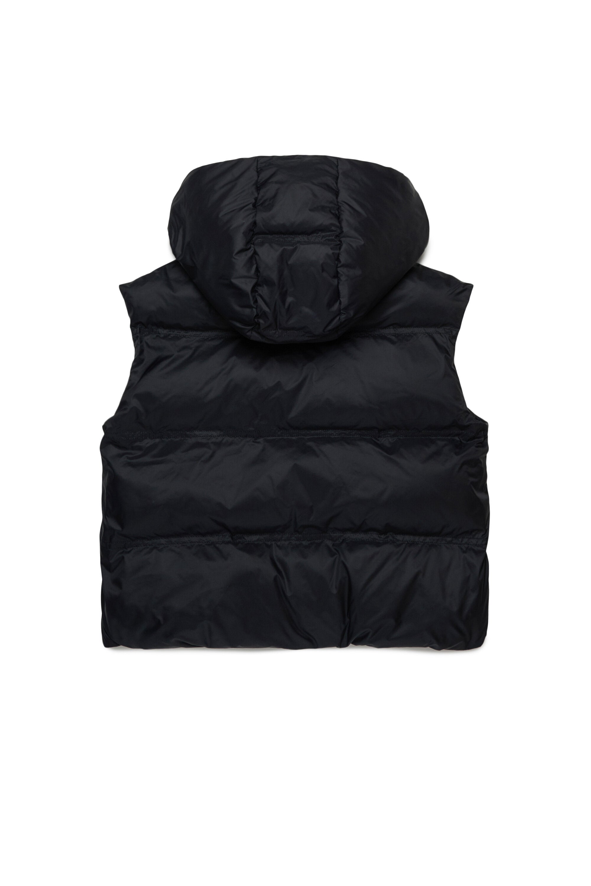 Hooded padded vest with logo