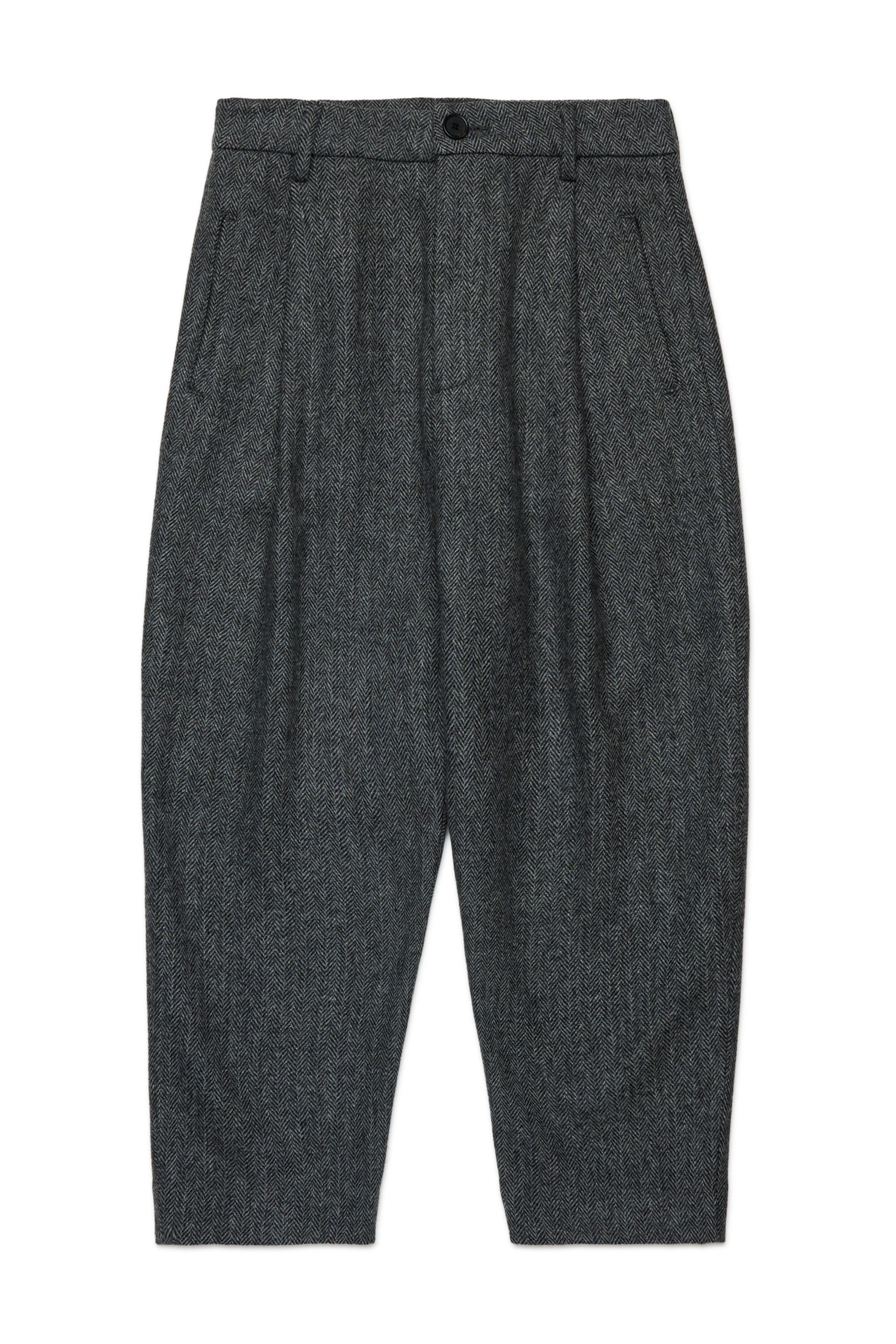 Herringbone wool blend pants