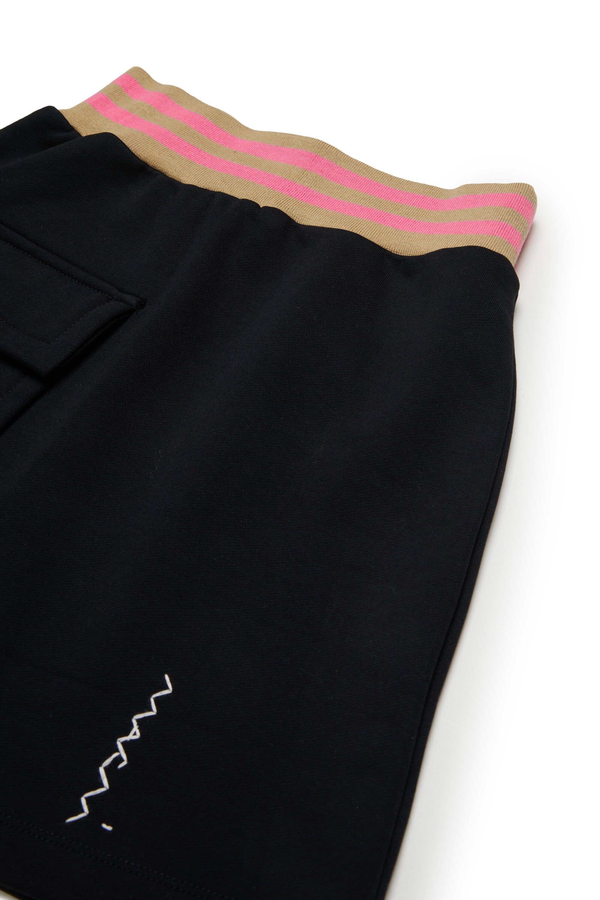 Fleece short skirt with elastic stripes