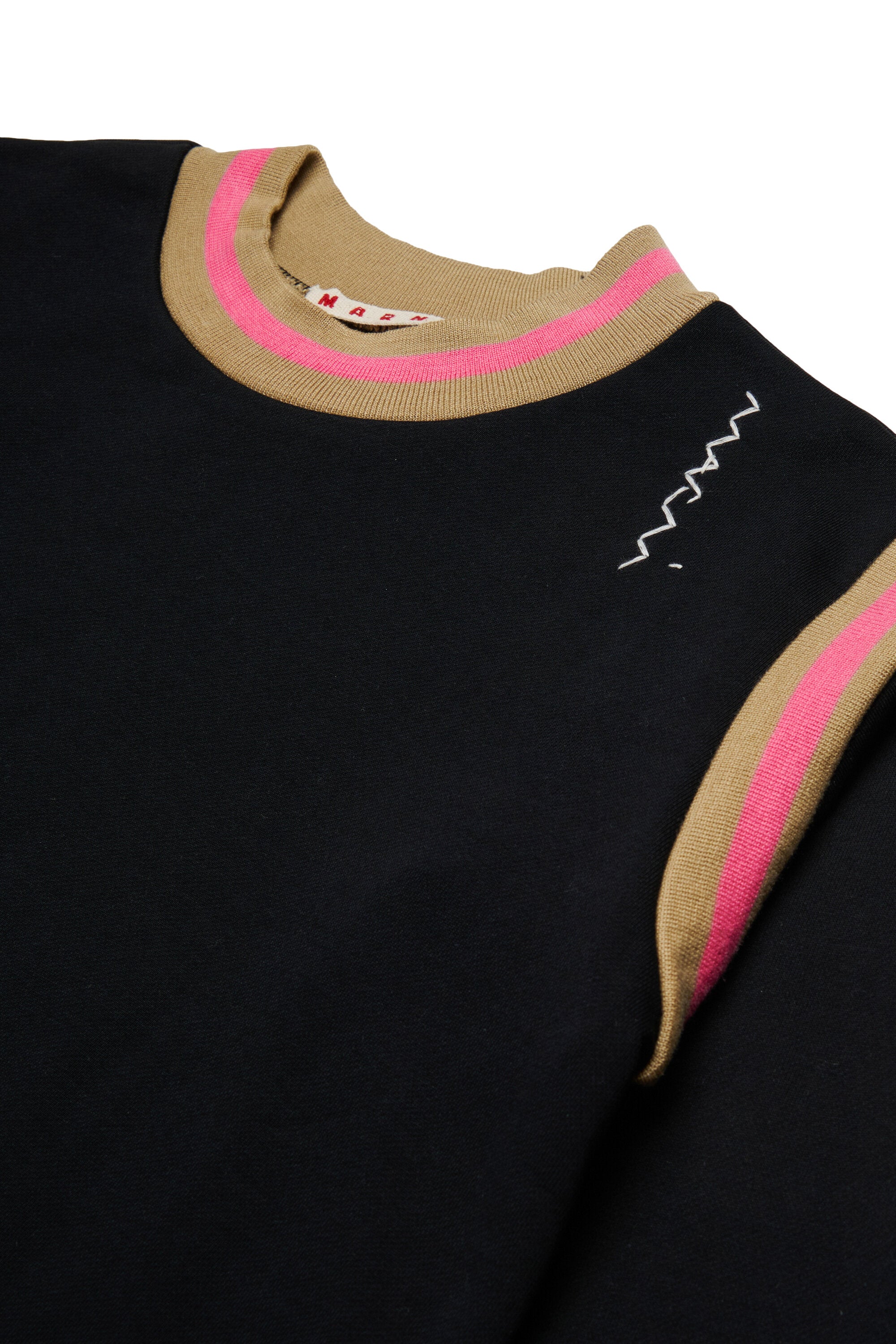 Sudadera con cuello redondo de rayas y sisas