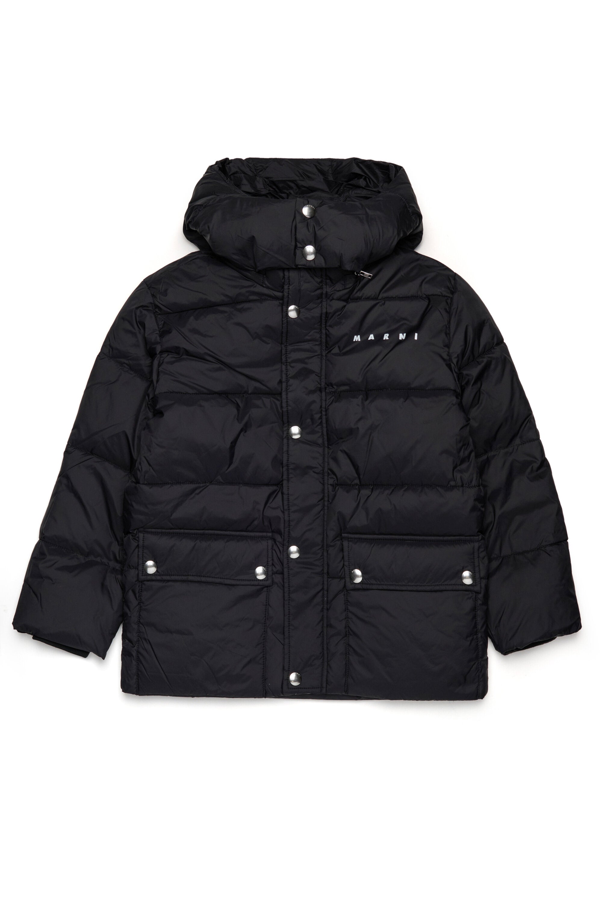 Chaqueta acolchada con capucha y logotipo