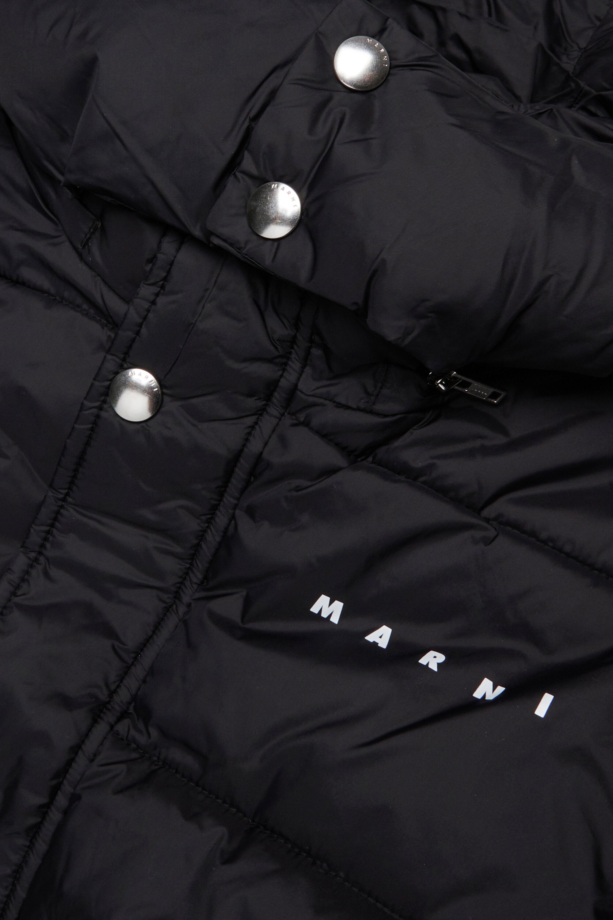 Chaqueta acolchada con capucha y logotipo